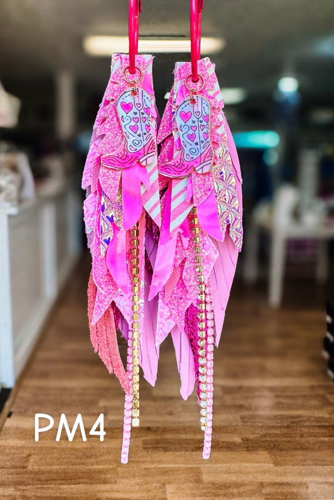 Jak Sprat Pink Monochromatic Collection: Medium Mic Drop Dangles-Earrings-Dear Me Southern Boutique, located in DeRidder, Louisiana