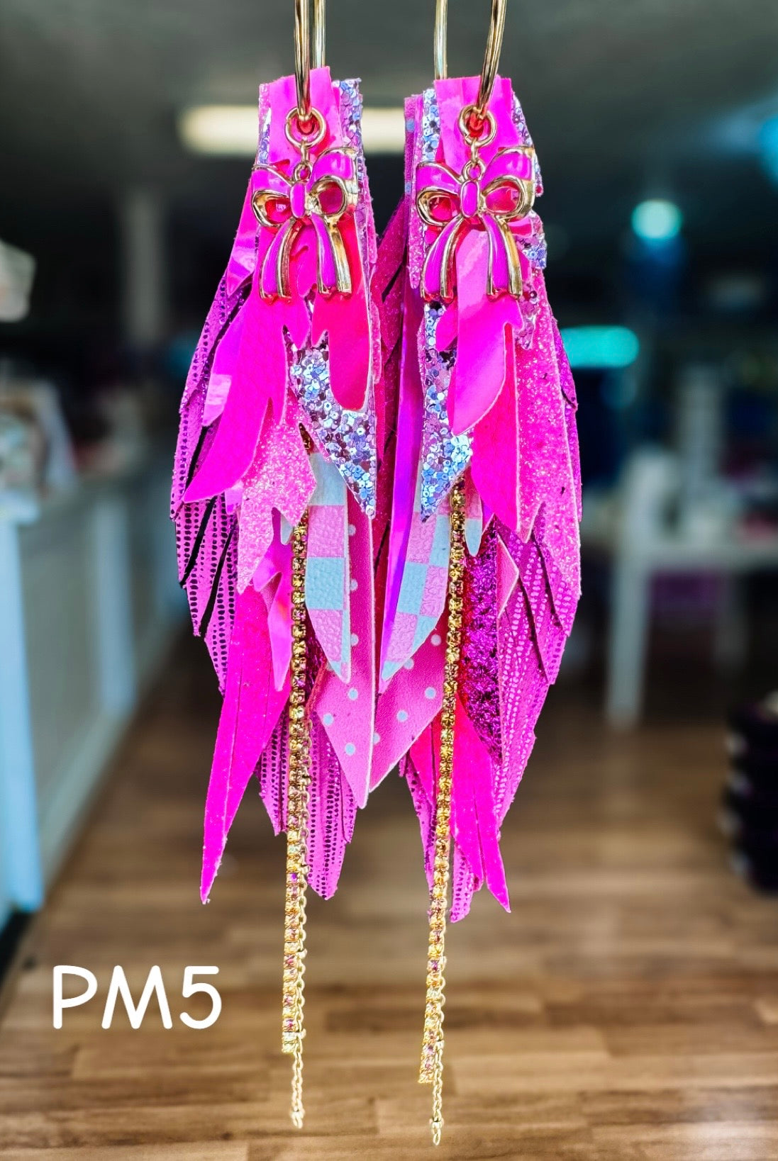 Jak Sprat Pink Monochromatic Collection: Medium Mic Drop Dangles-Earrings-Dear Me Southern Boutique, located in DeRidder, Louisiana