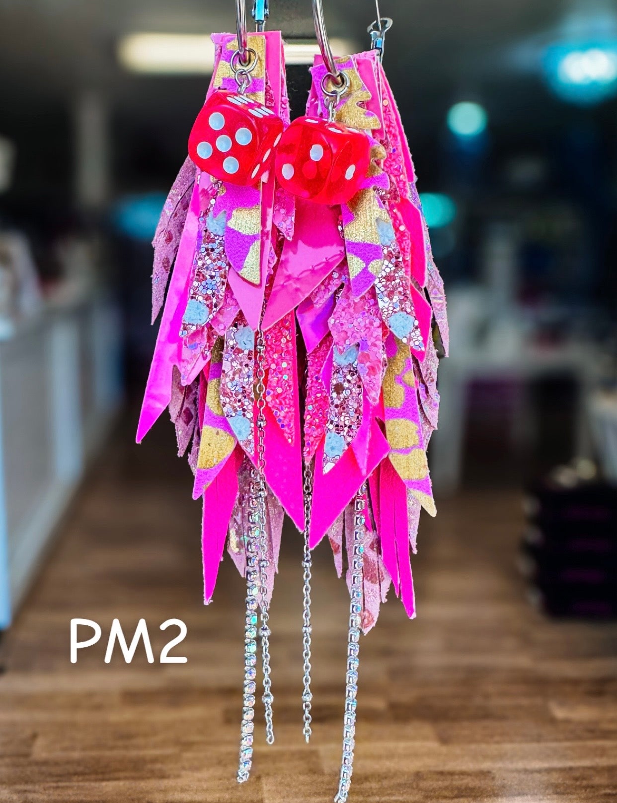 Jak Sprat Pink Monochromatic Collection: Medium Mic Drop Dangles-Jewelry - Earrings-Dear Me Southern Boutique, located in DeRidder, Louisiana