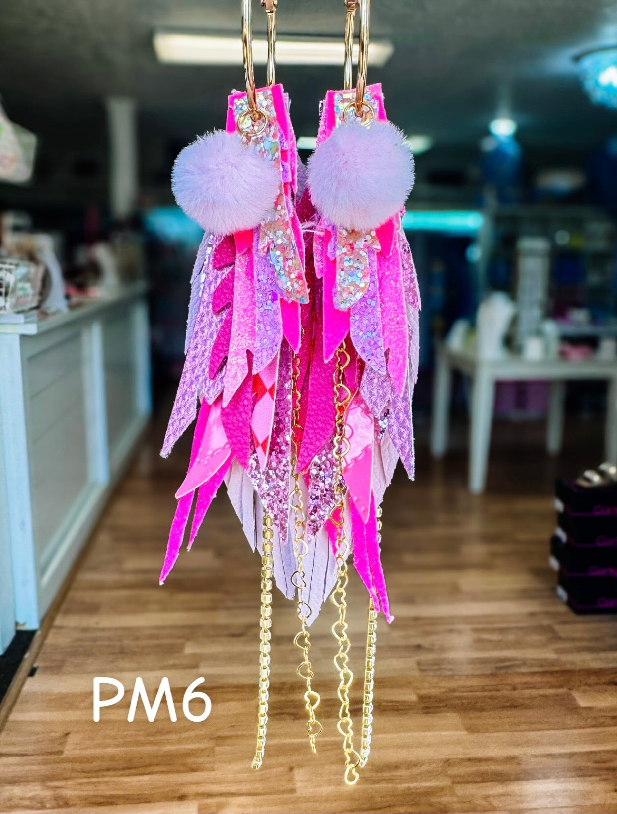 Jak Sprat Pink Monochromatic Collection: Medium Mic Drop Dangles-Jewelry - Earrings-Dear Me Southern Boutique, located in DeRidder, Louisiana