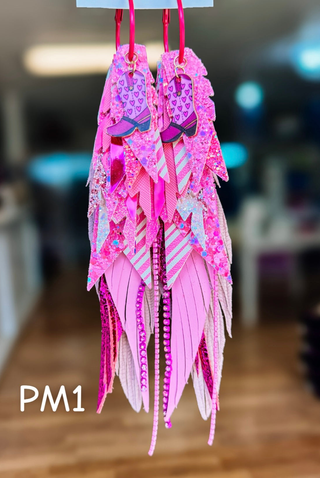 Jak Sprat Pink Monochromatic Collection: Mega Mic Drop Dangles-Earrings-Dear Me Southern Boutique, located in DeRidder, Louisiana
