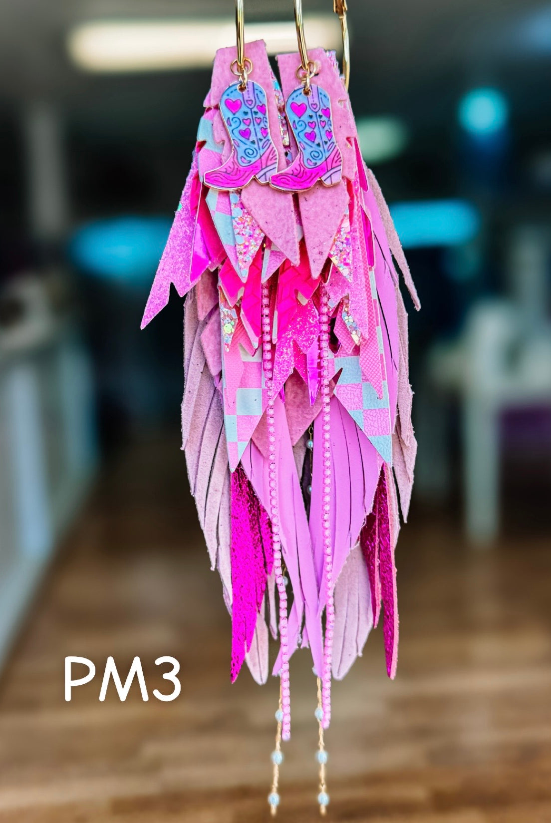 Jak Sprat Pink Monochromatic Collection: Mega Mic Drop Dangles-Earrings-Dear Me Southern Boutique, located in DeRidder, Louisiana
