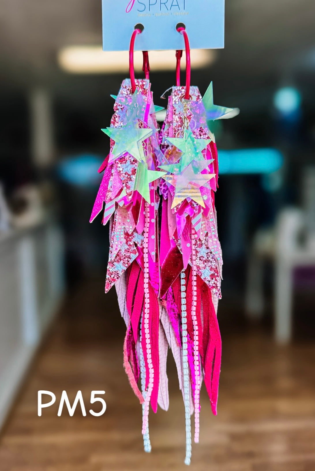 Jak Sprat Pink Monochromatic Collection: Mega Mic Drop Dangles-Earrings-Dear Me Southern Boutique, located in DeRidder, Louisiana