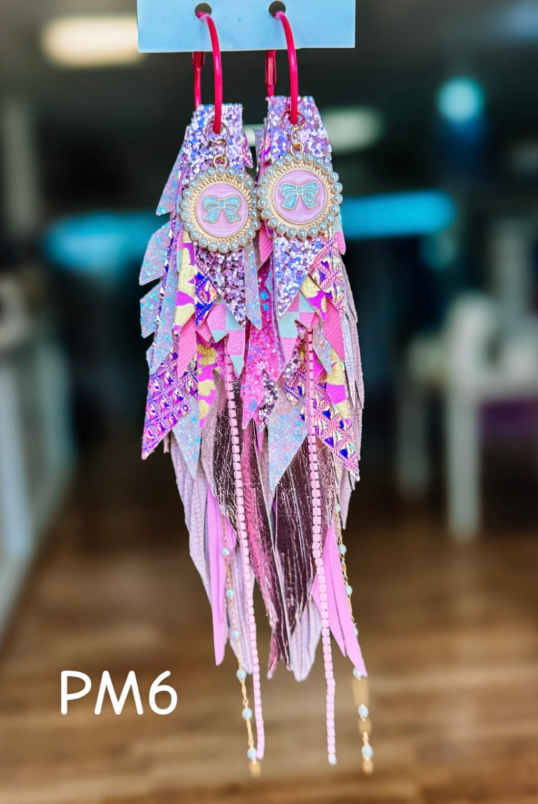 Jak Sprat Pink Monochromatic Collection: Mega Mic Drop Dangles-Earrings-Dear Me Southern Boutique, located in DeRidder, Louisiana