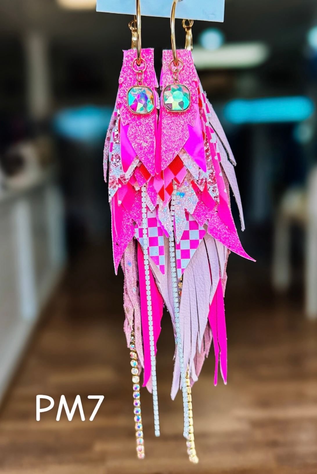 Jak Sprat Pink Monochromatic Collection: Mega Mic Drop Dangles-Earrings-Dear Me Southern Boutique, located in DeRidder, Louisiana