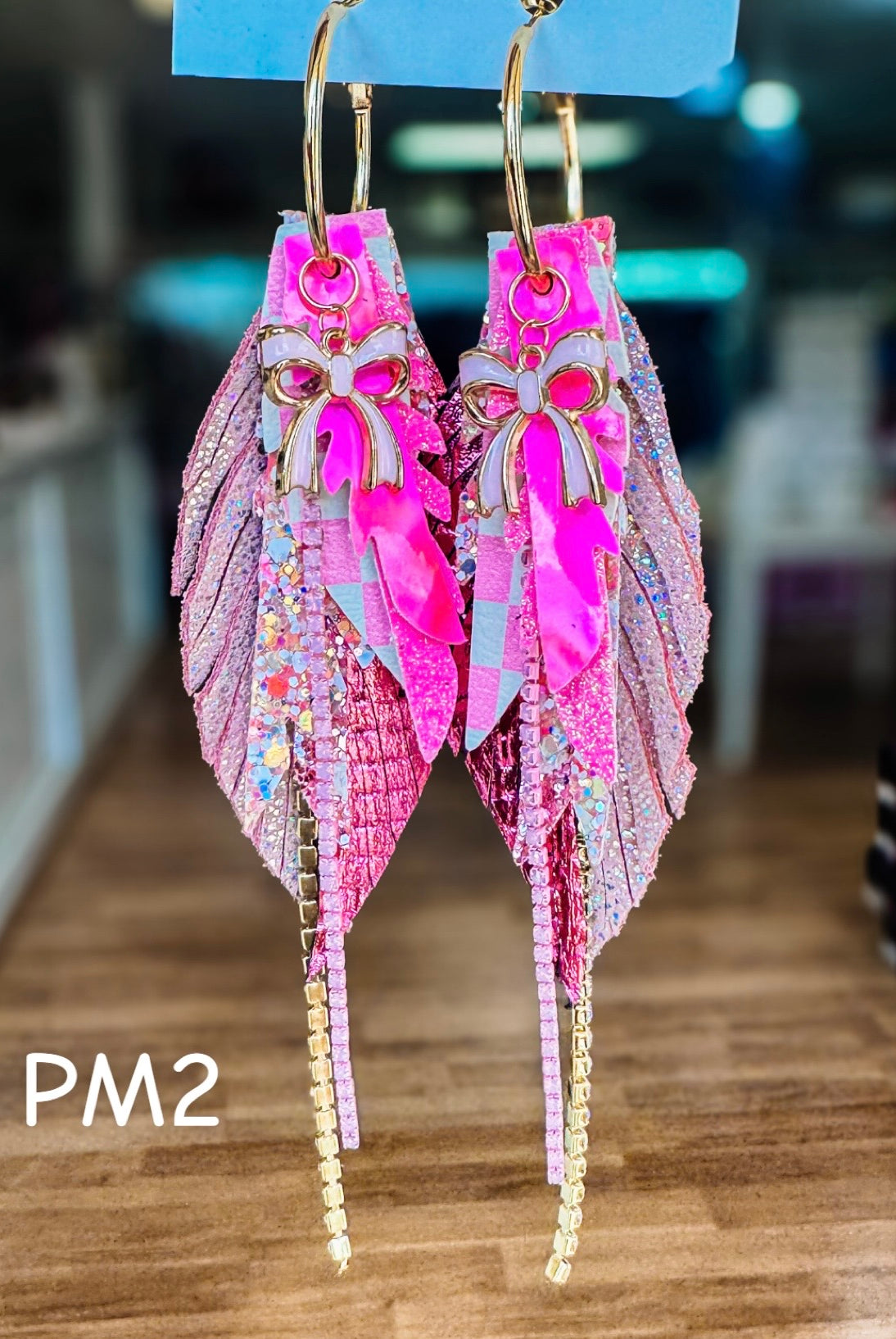 Jak Sprat Pink Monochromatic Collection: Mini Mic Drop Dangles-Earrings-Dear Me Southern Boutique, located in DeRidder, Louisiana