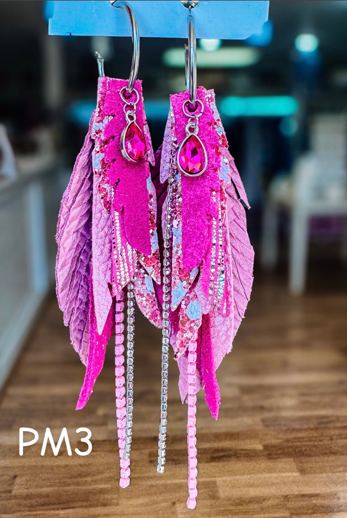 Jak Sprat Pink Monochromatic Collection: Mini Mic Drop Dangles-Earrings-Dear Me Southern Boutique, located in DeRidder, Louisiana