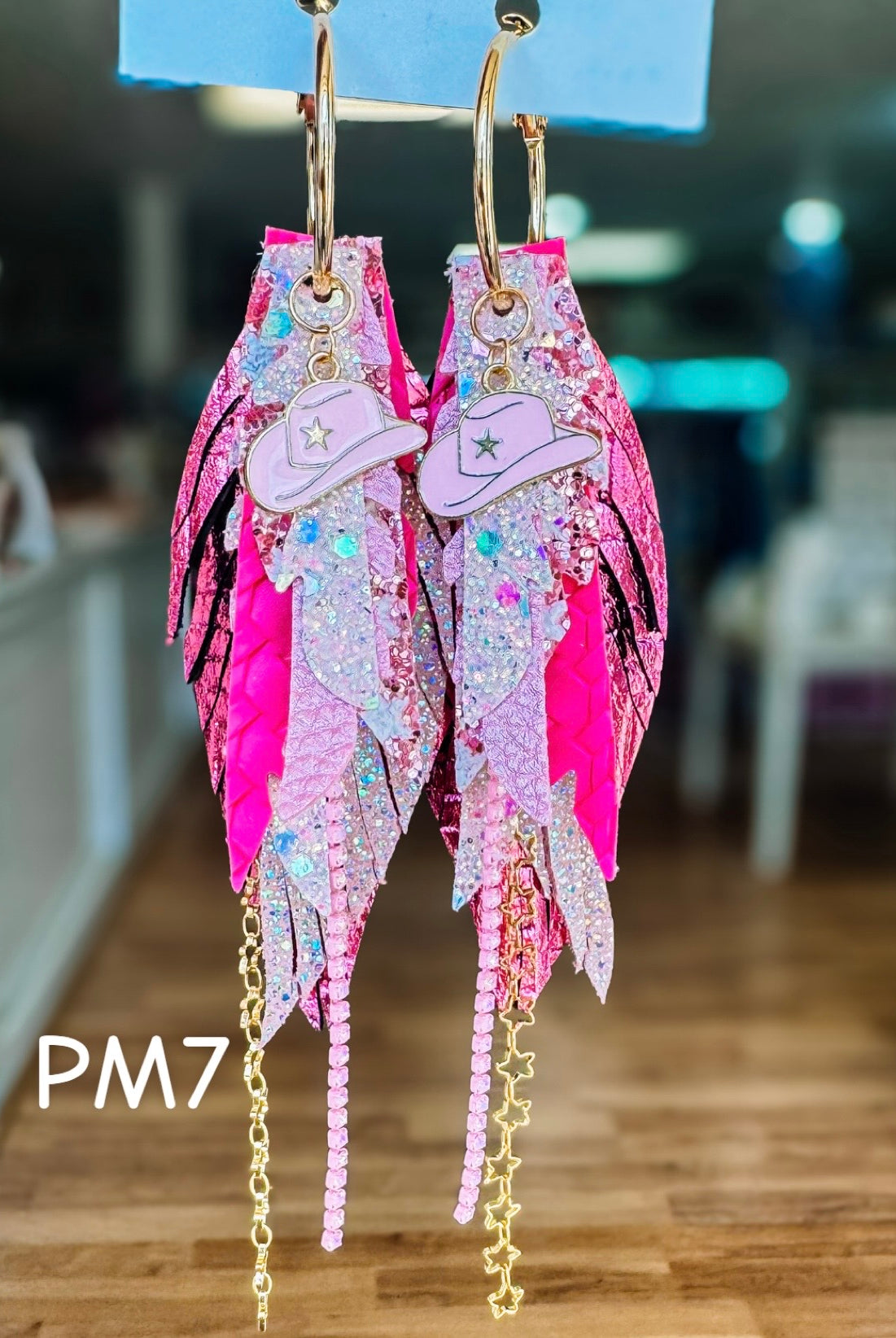Jak Sprat Pink Monochromatic Collection: Mini Mic Drop Dangles-Earrings-Dear Me Southern Boutique, located in DeRidder, Louisiana