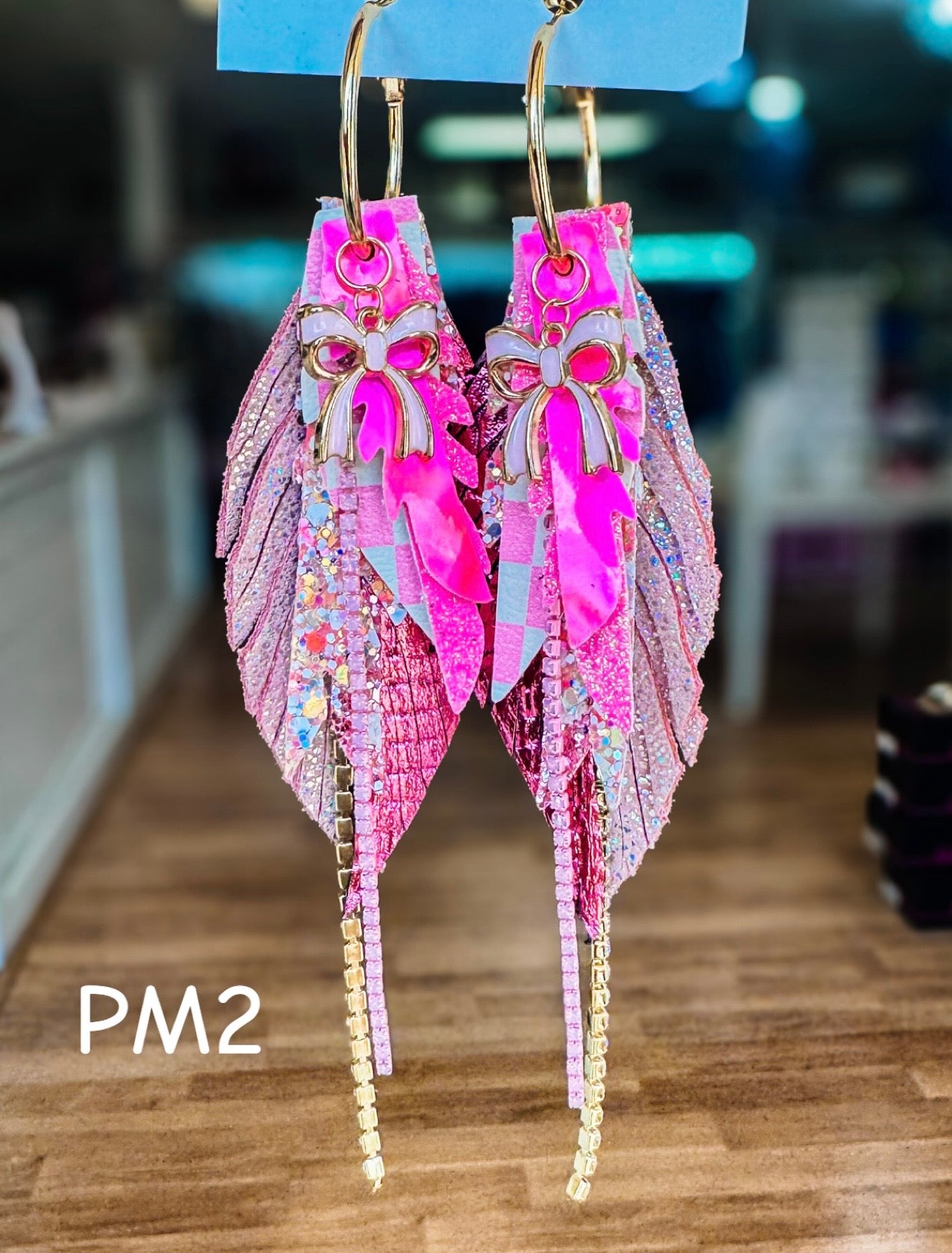 Jak Sprat Pink Monochromatic Collection: Mini Mic Drop Dangles-Jewelry - Earrings-Dear Me Southern Boutique, located in DeRidder, Louisiana