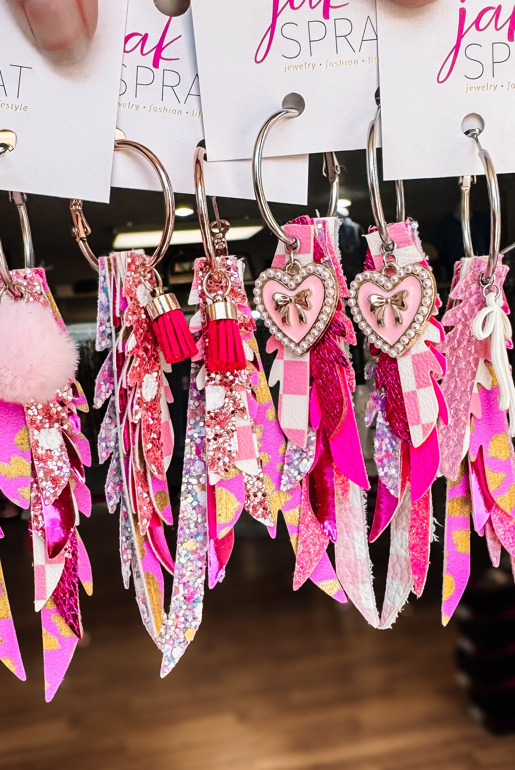 Jak Sprat Pink Monochromatic Collection: Thinny Thini Minis-Earrings-Dear Me Southern Boutique, located in DeRidder, Louisiana