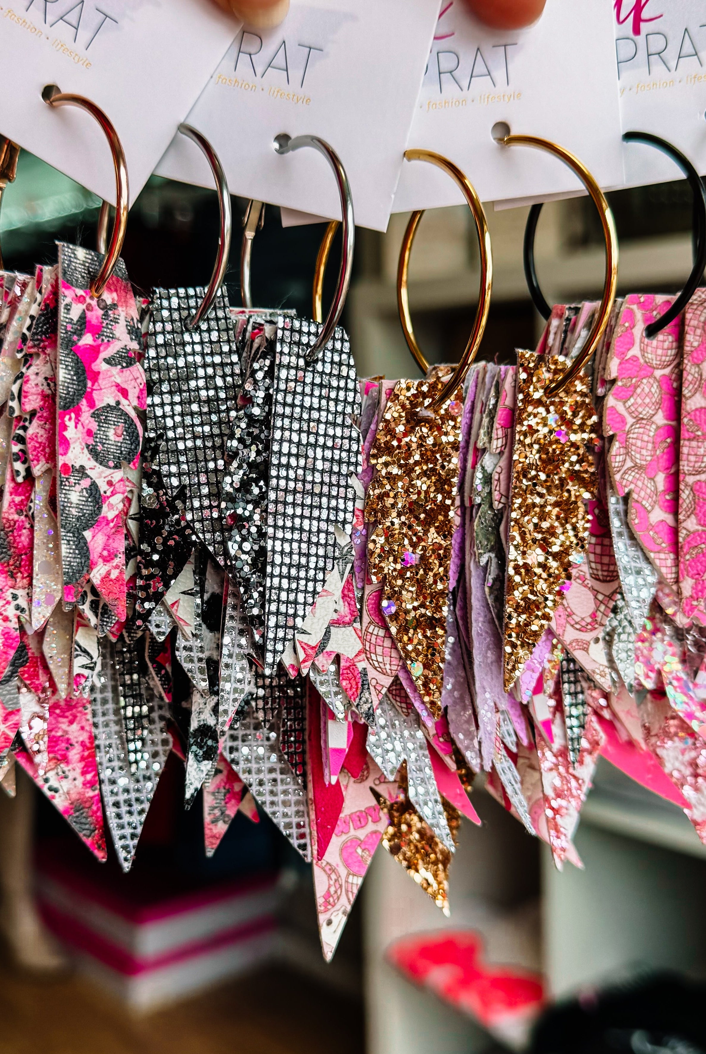 Jak Sprat Pink Pony Club Collection: Fabulous Feather Dangles-Earrings-Dear Me Southern Boutique, located in DeRidder, Louisiana