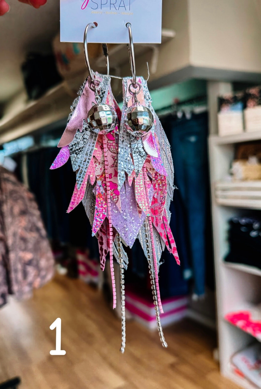 Jak Sprat Pink Pony Club Collection: Medium Mic Drop Dangles-Earrings-Dear Me Southern Boutique, located in DeRidder, Louisiana