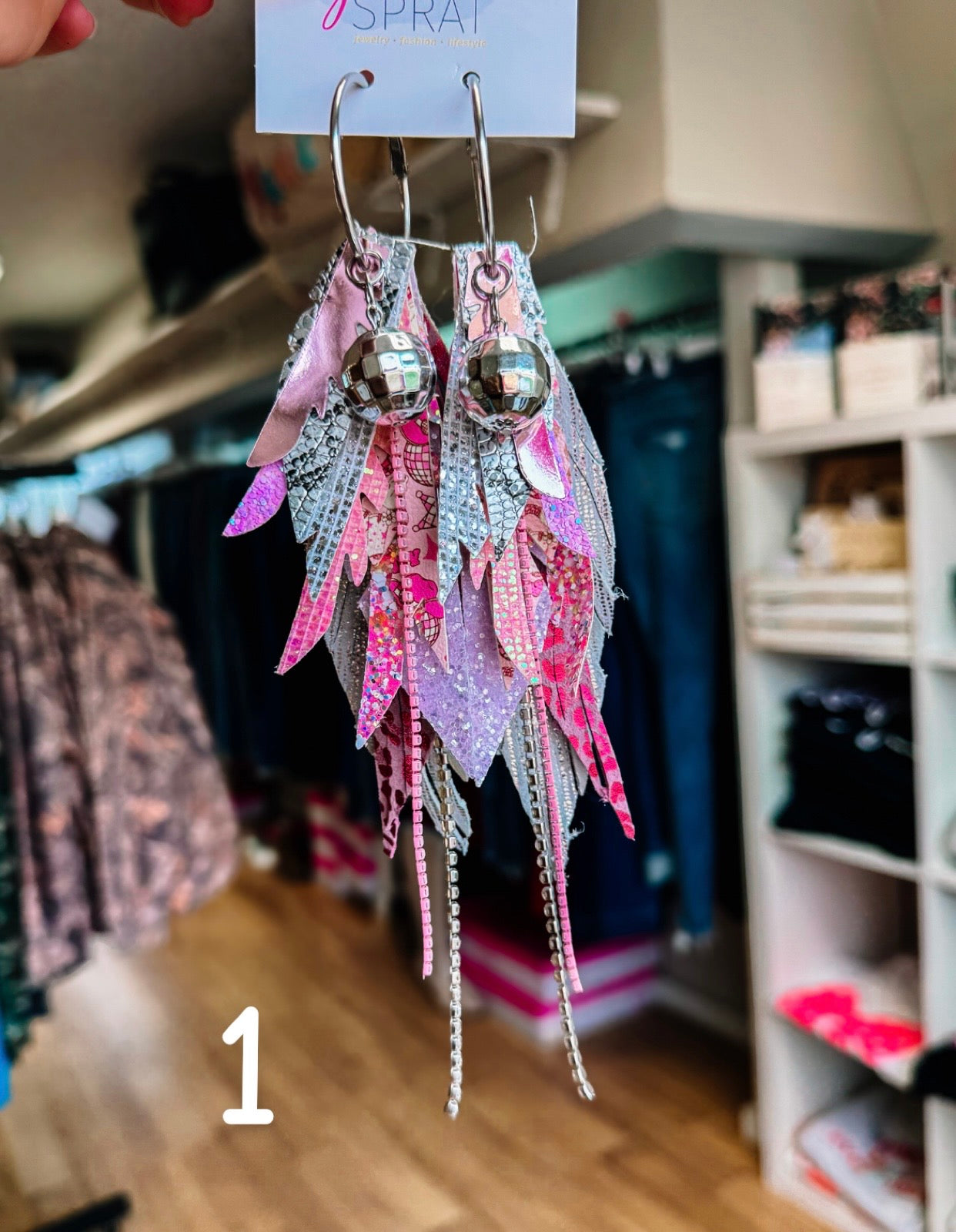 Jak Sprat Pink Pony Club Collection: Medium Mic Drop Dangles-Earrings-Dear Me Southern Boutique, located in DeRidder, Louisiana