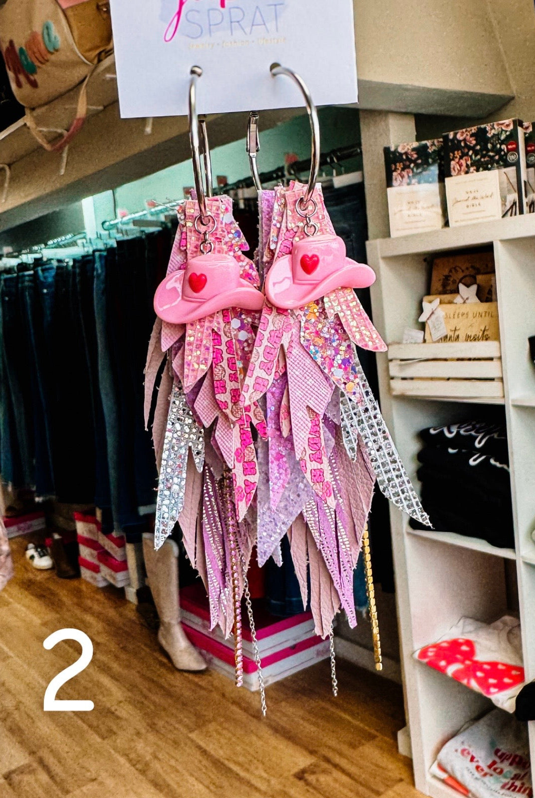 Jak Sprat Pink Pony Club Collection: Medium Mic Drop Dangles-Earrings-Dear Me Southern Boutique, located in DeRidder, Louisiana