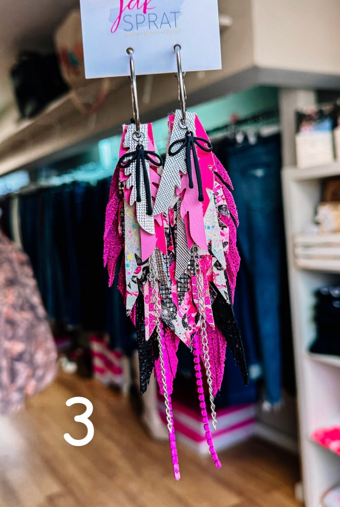 Jak Sprat Pink Pony Club Collection: Medium Mic Drop Dangles-Earrings-Dear Me Southern Boutique, located in DeRidder, Louisiana