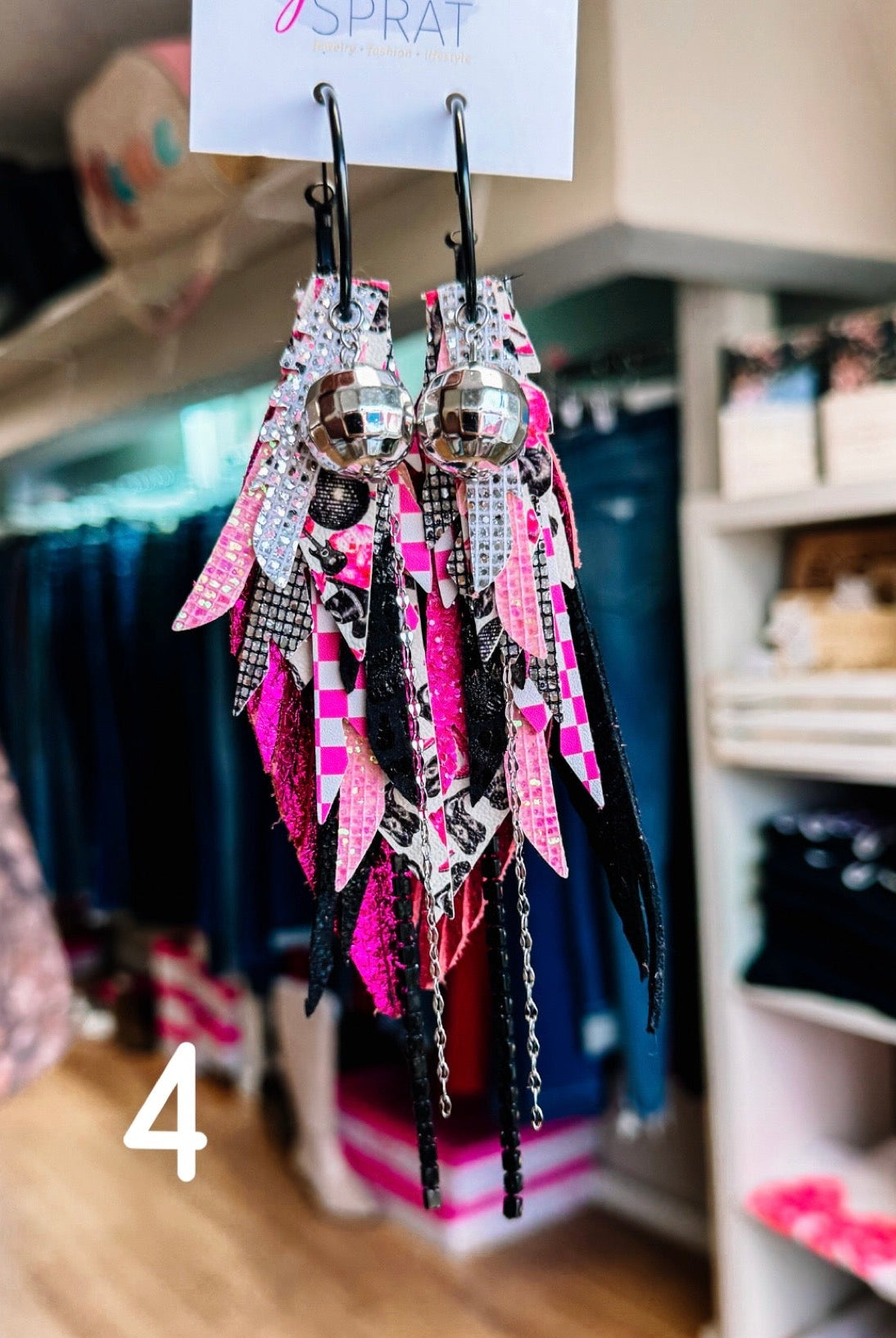 Jak Sprat Pink Pony Club Collection: Medium Mic Drop Dangles-Earrings-Dear Me Southern Boutique, located in DeRidder, Louisiana
