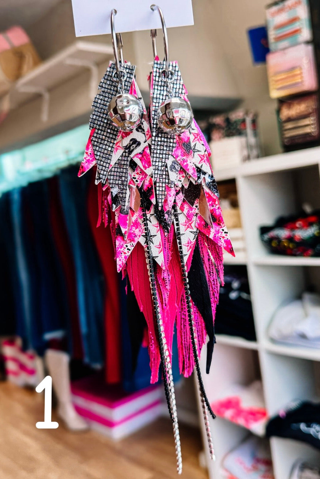 Jak Sprat Pink Pony Club Collection: Mega Mic Drop-Earrings-Dear Me Southern Boutique, located in DeRidder, Louisiana