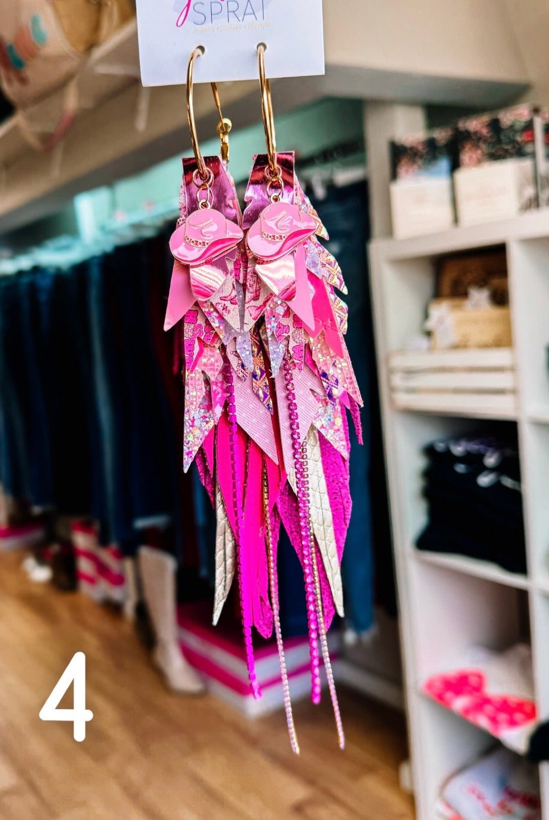 Jak Sprat Pink Pony Club Collection: Mega Mic Drop-Earrings-Dear Me Southern Boutique, located in DeRidder, Louisiana