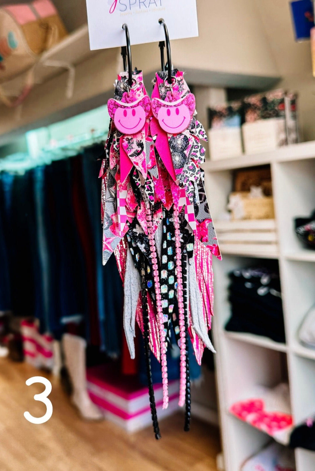 Jak Sprat Pink Pony Club Collection: Mega Mic Drop-Jewelry - Earrings-Dear Me Southern Boutique, located in DeRidder, Louisiana