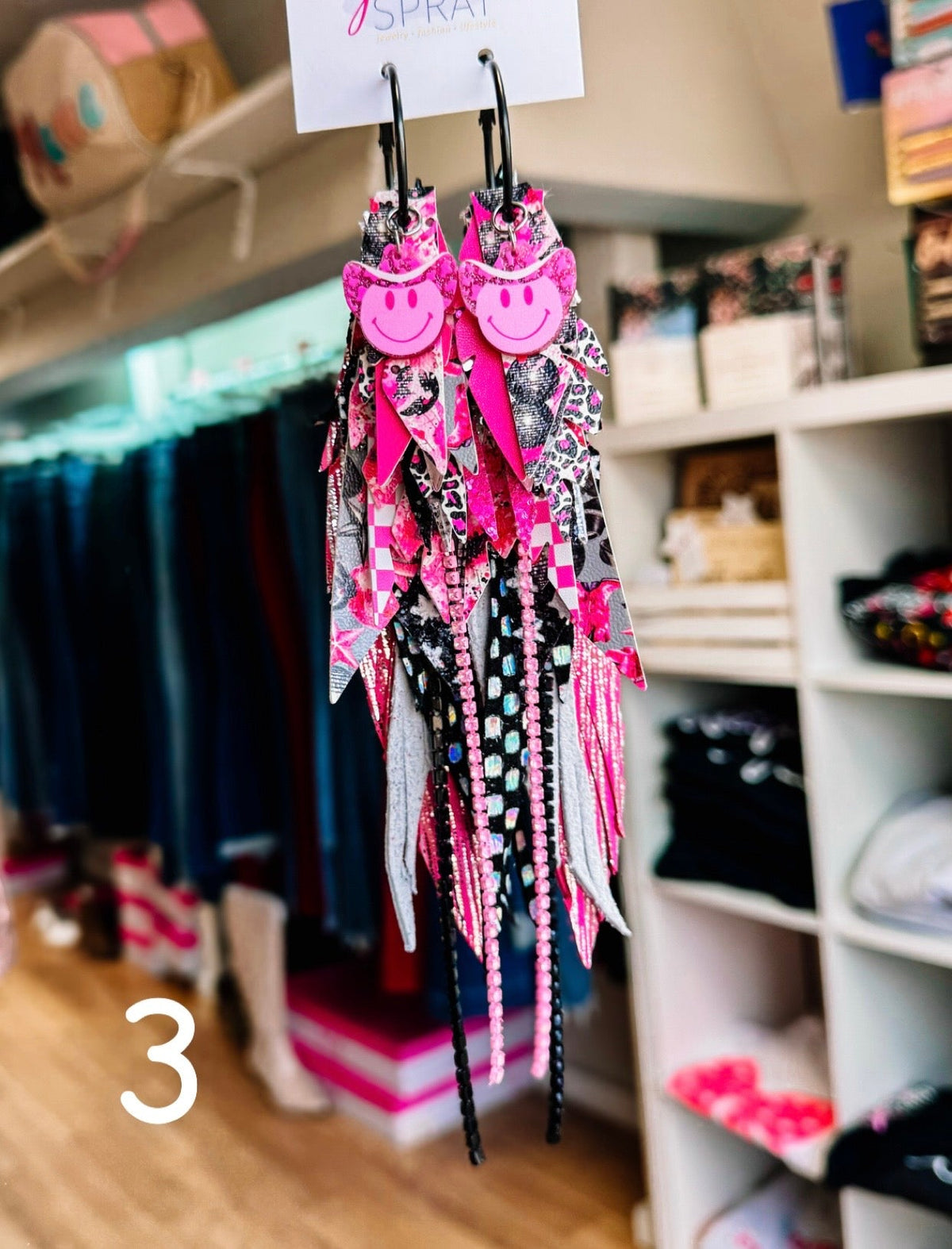 Jak Sprat Pink Pony Club Collection: Mega Mic Drop-Jewelry - Earrings-Dear Me Southern Boutique, located in DeRidder, Louisiana