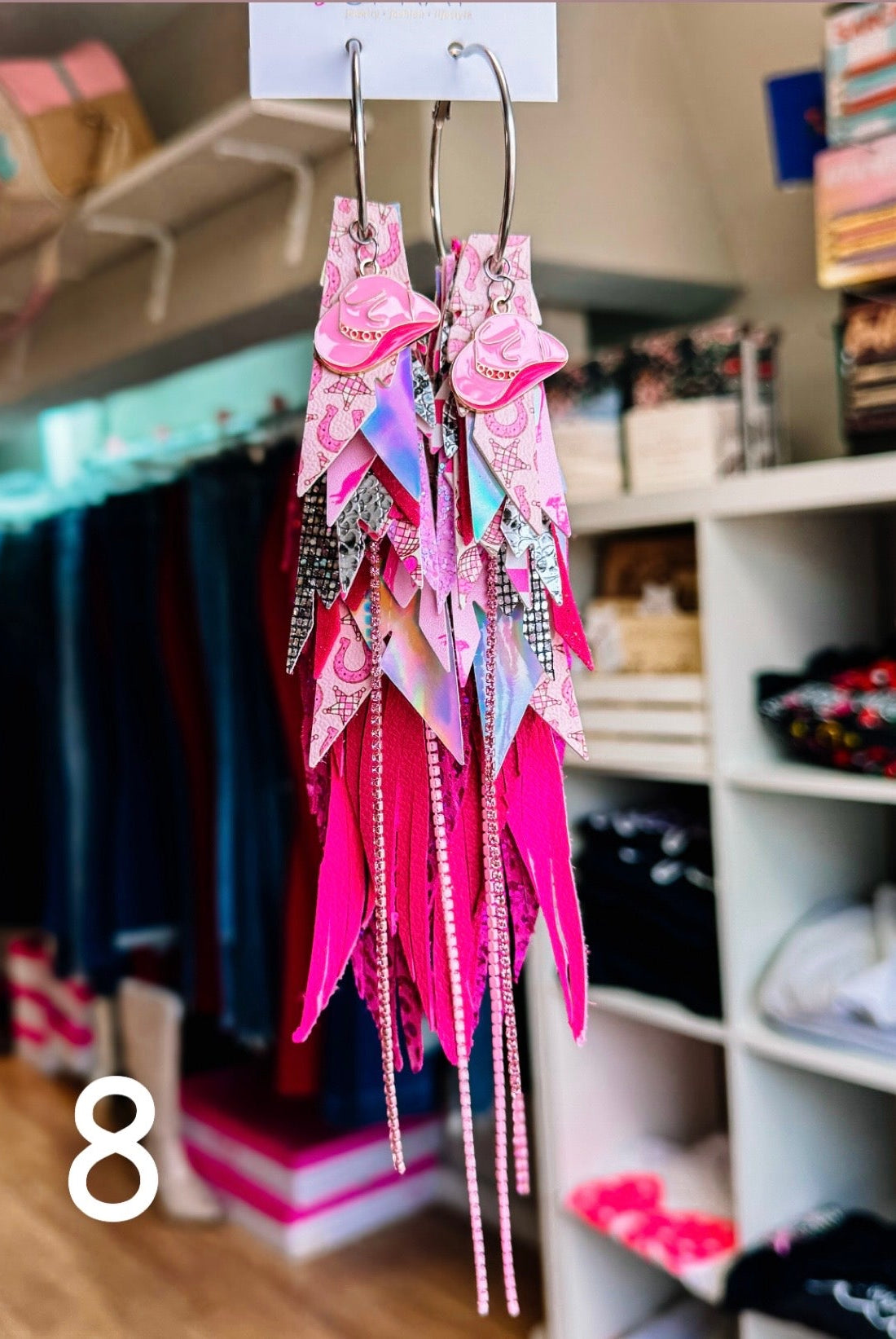 Jak Sprat Pink Pony Club Collection: Mega Mic Drop-Jewelry - Earrings-Dear Me Southern Boutique, located in DeRidder, Louisiana