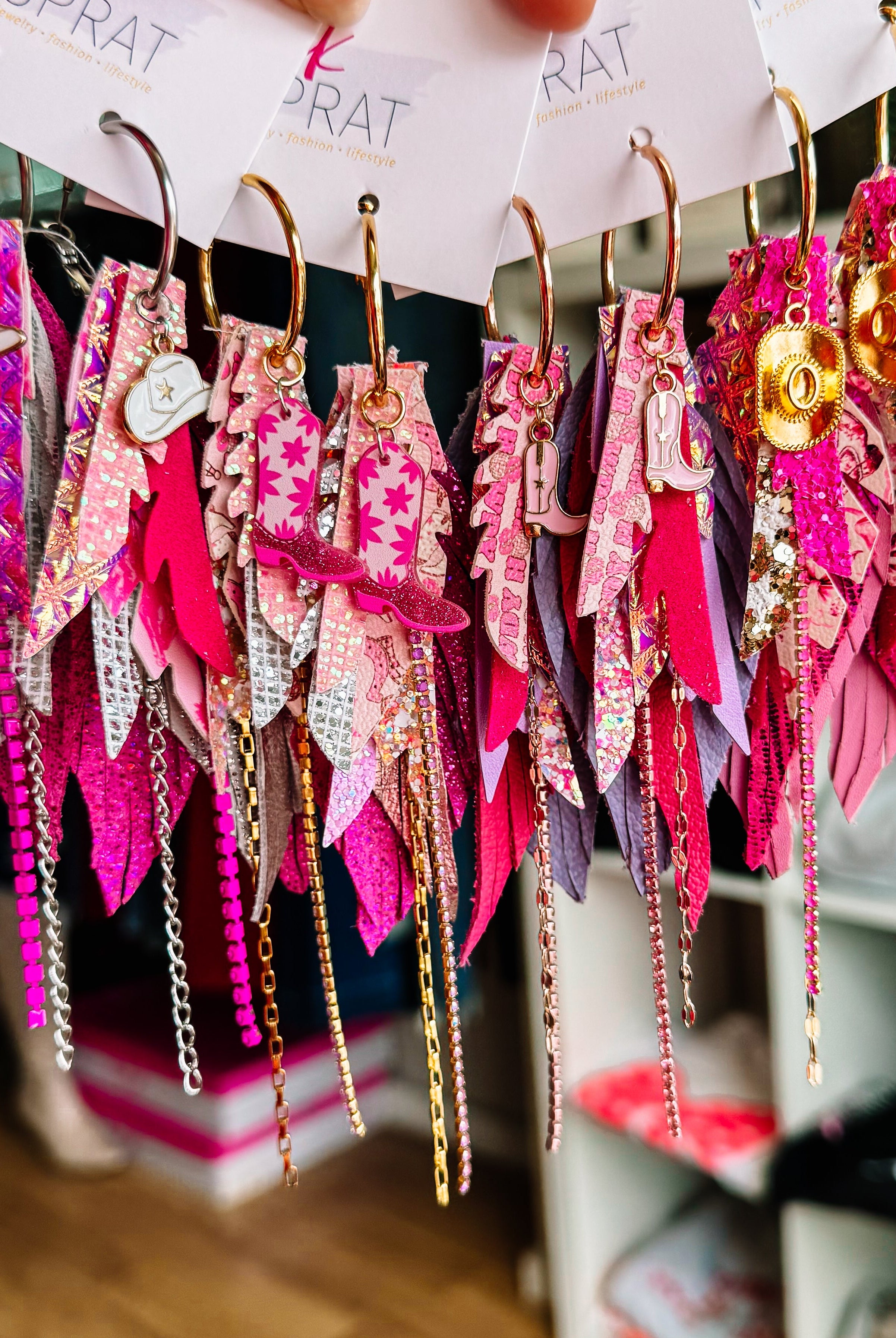 Jak Sprat Pink Pony Club Collection: Mini Mic Drop Dangles-Earrings-Dear Me Southern Boutique, located in DeRidder, Louisiana