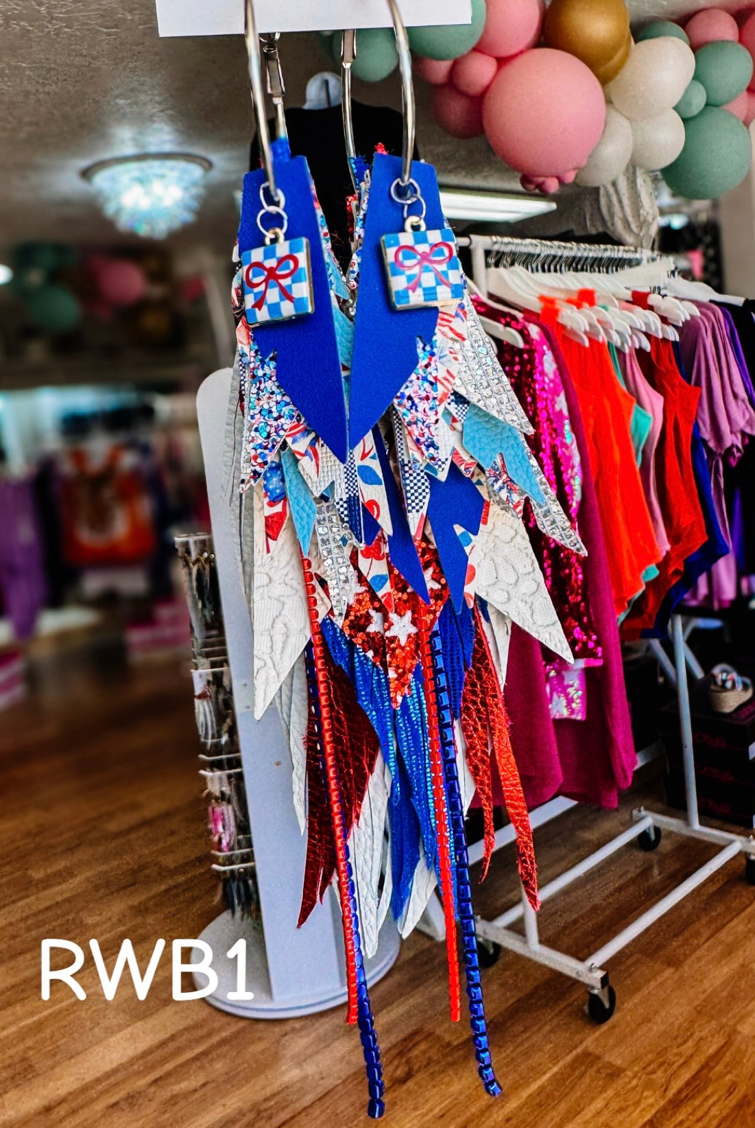 Jak Sprat Red, White, & Bows Collection: Mega Mic Drops-Earrings-Dear Me Southern Boutique, located in DeRidder, Louisiana