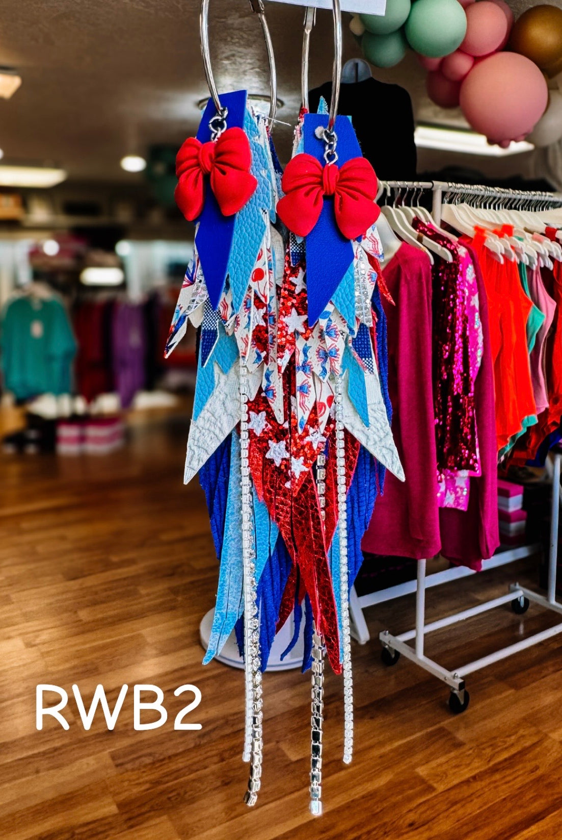 Jak Sprat Red, White, & Bows Collection: Mega Mic Drops-Earrings-Dear Me Southern Boutique, located in DeRidder, Louisiana