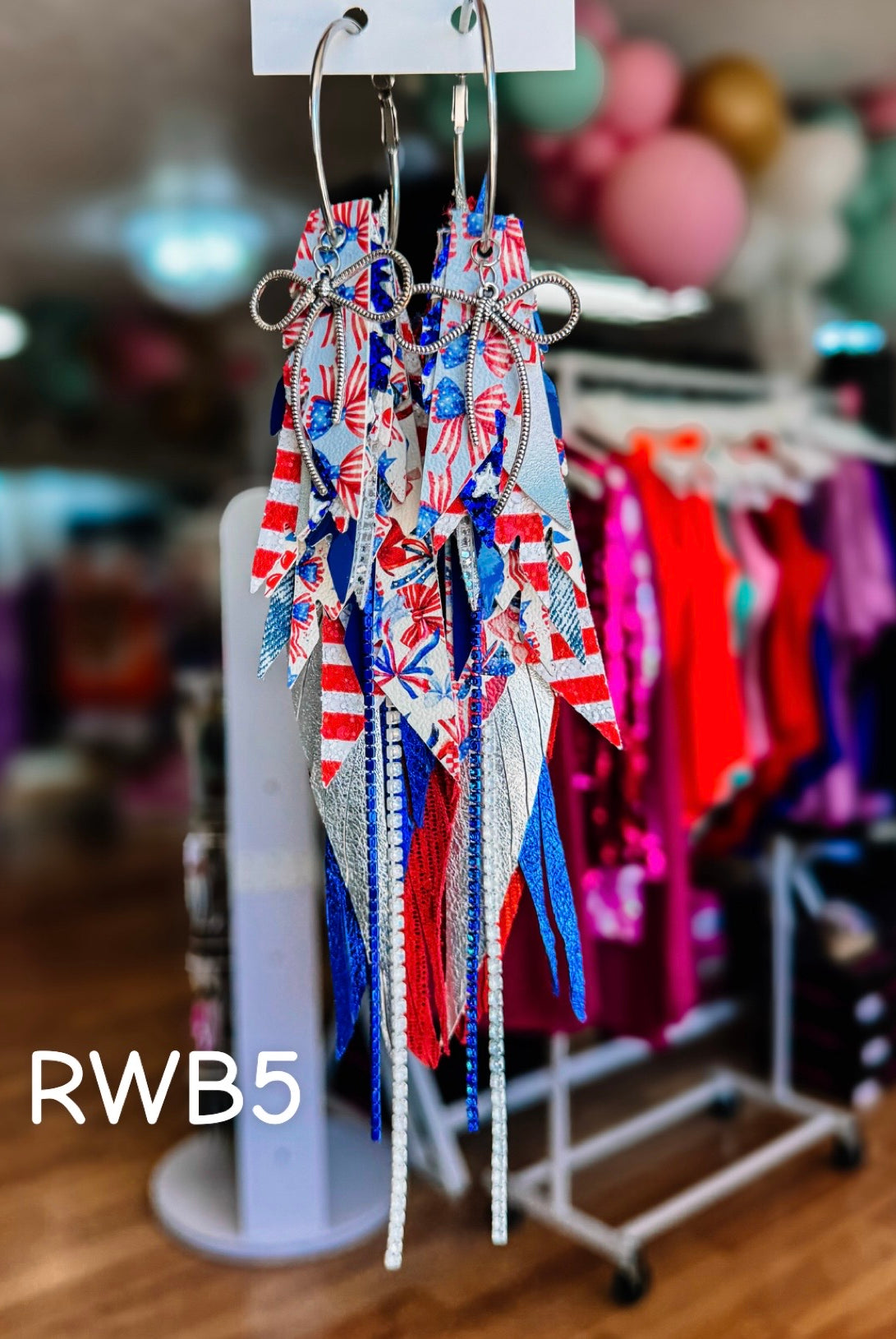 Jak Sprat Red, White, & Bows Collection: Mega Mic Drops-Earrings-Dear Me Southern Boutique, located in DeRidder, Louisiana