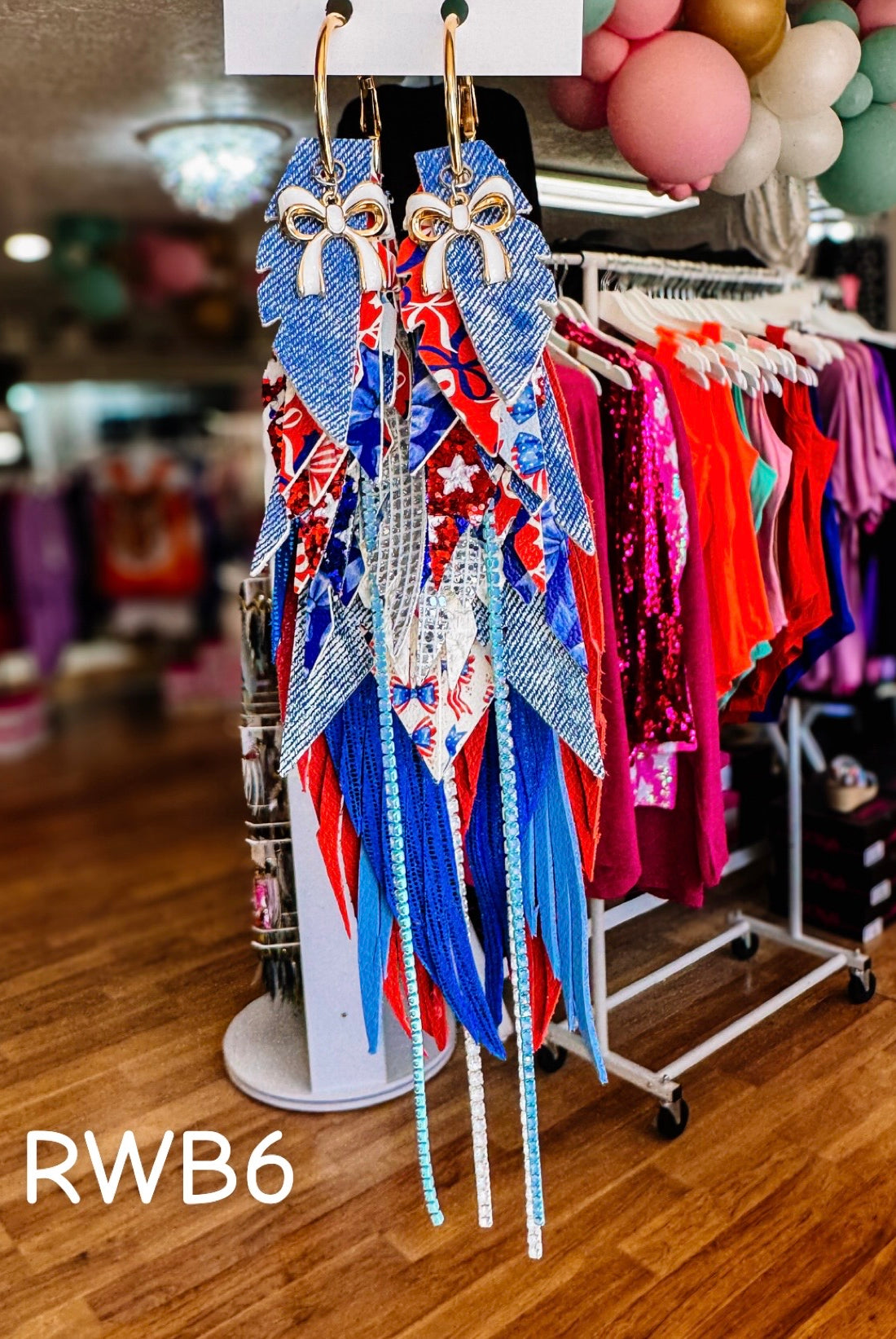 Jak Sprat Red, White, & Bows Collection: Mega Mic Drops-Earrings-Dear Me Southern Boutique, located in DeRidder, Louisiana