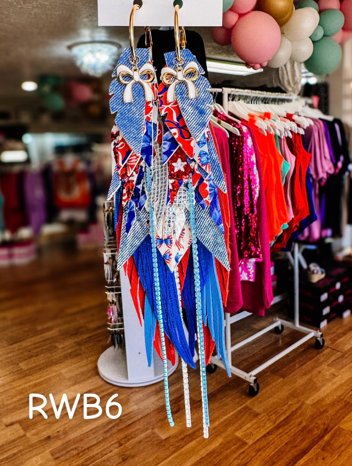 Jak Sprat Red, White, & Bows Collection: Mega Mic Drops-Jewelry - Earrings-Dear Me Southern Boutique, located in DeRidder, Louisiana