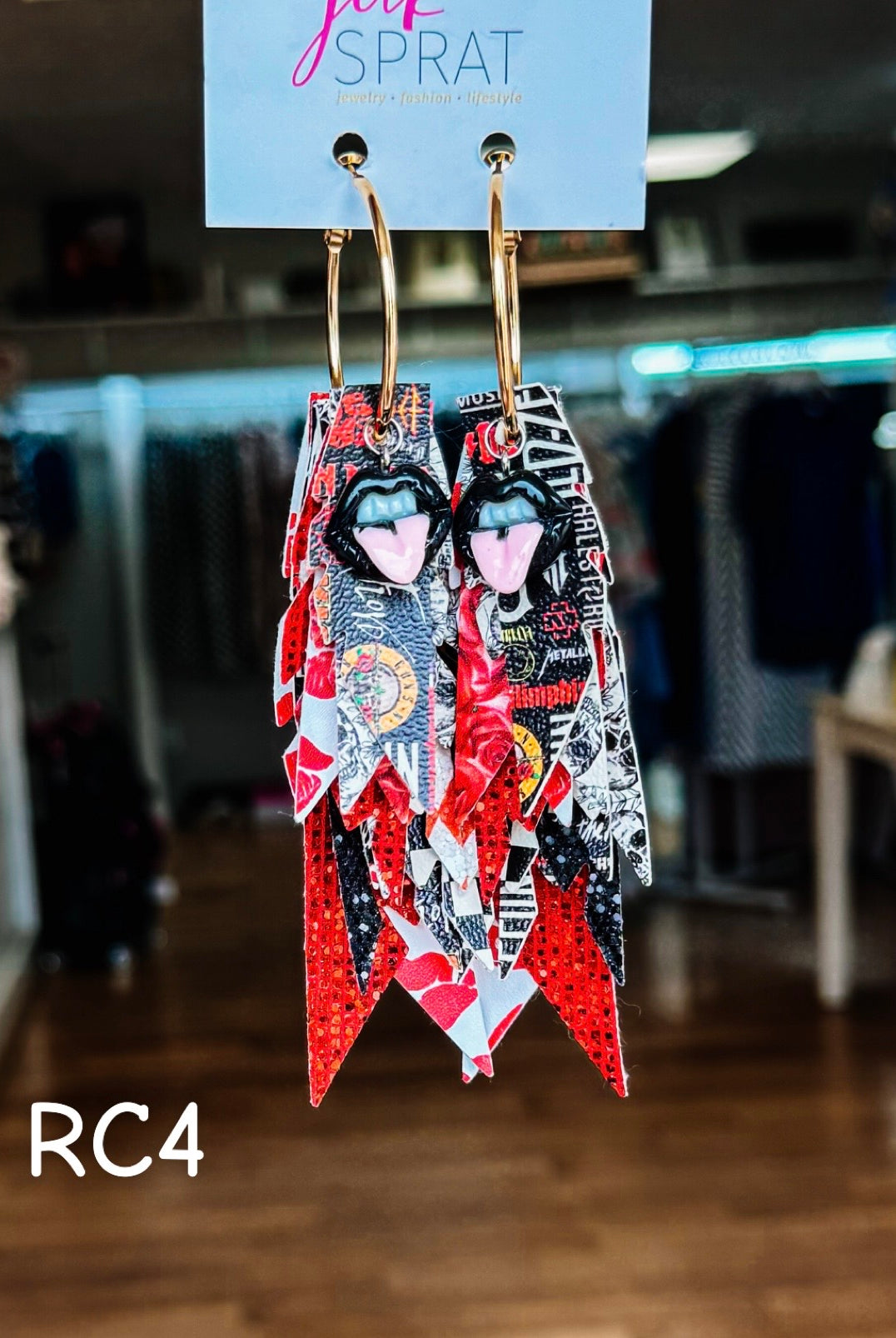 Jak Sprat Rocker Collection: Charmed Fabulous Feather Dangles-Earrings-Dear Me Southern Boutique, located in DeRidder, Louisiana