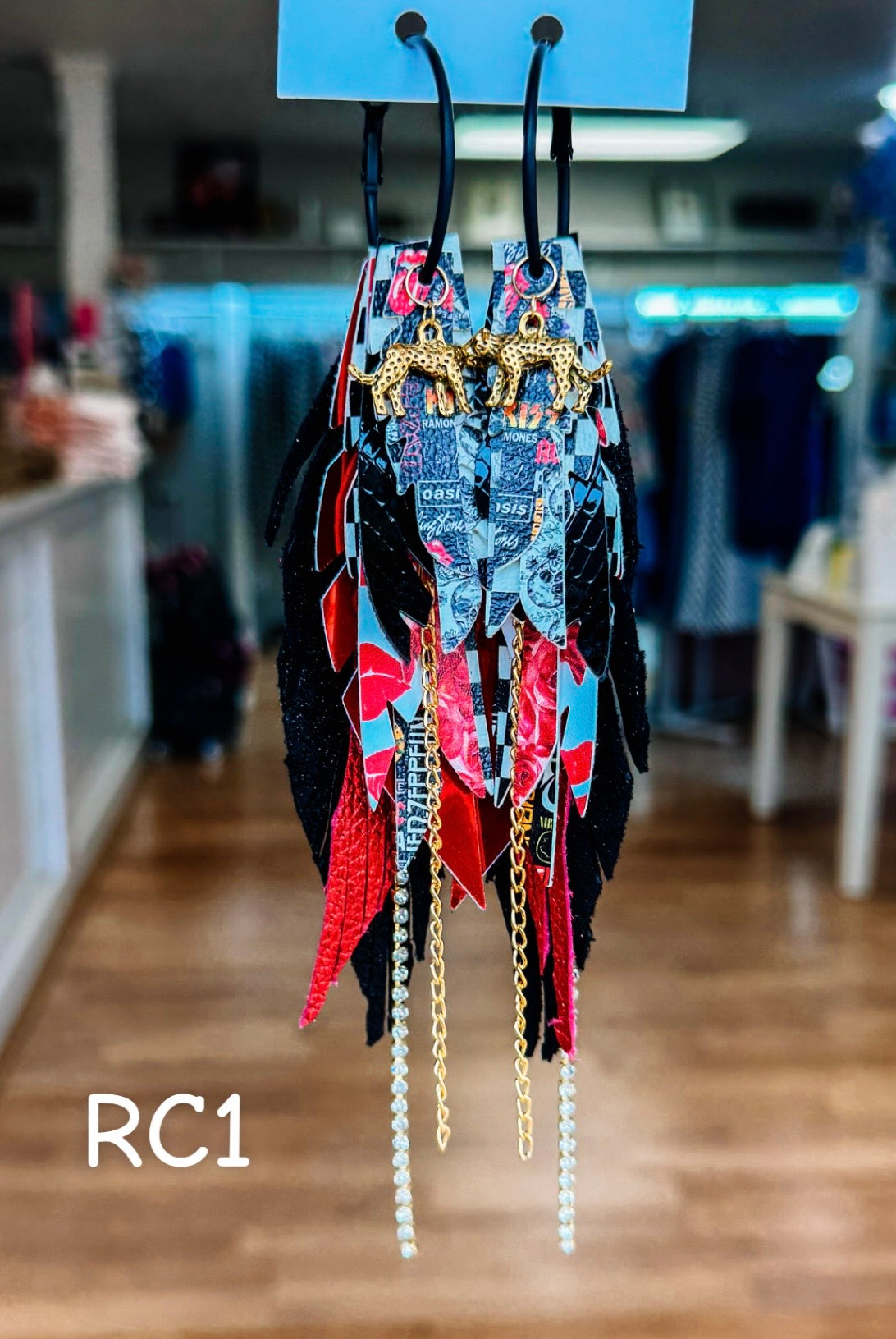 Jak Sprat Rocker Collection: Medium Mic Drop Dangles-Earrings-Dear Me Southern Boutique, located in DeRidder, Louisiana