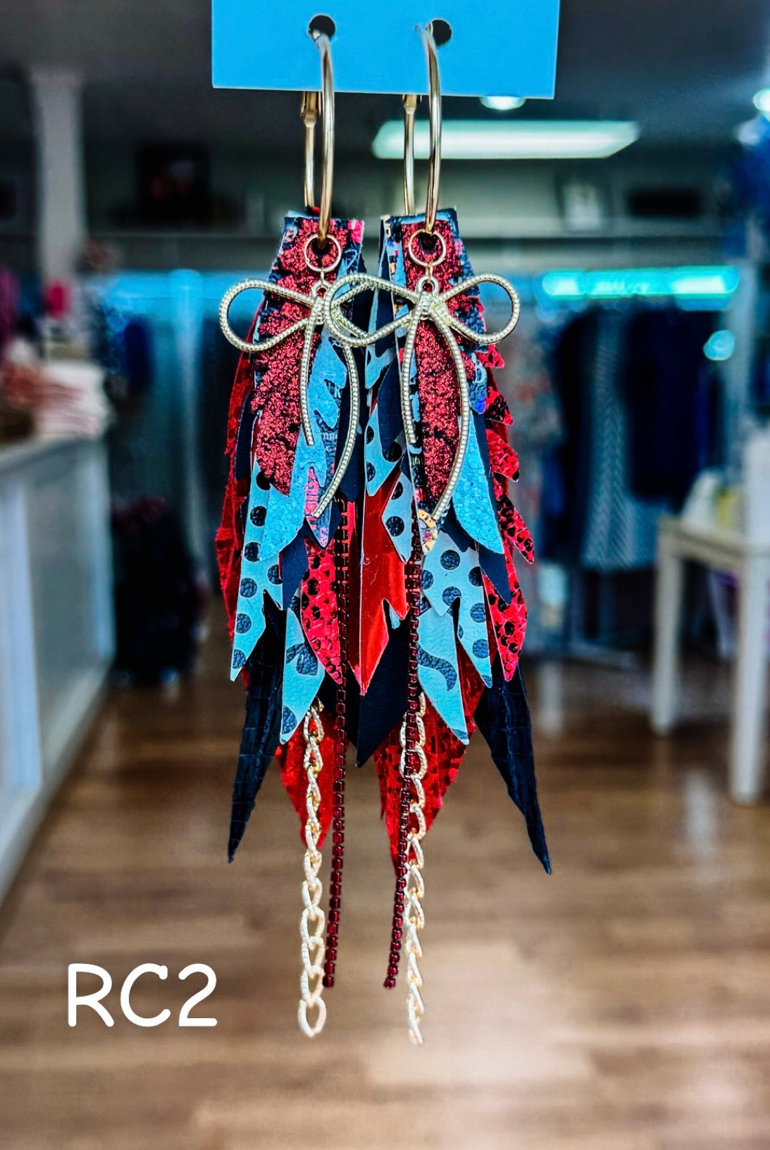 Jak Sprat Rocker Collection: Medium Mic Drop Dangles-Earrings-Dear Me Southern Boutique, located in DeRidder, Louisiana