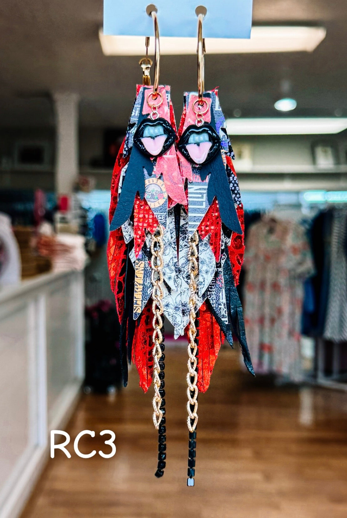 Jak Sprat Rocker Collection: Medium Mic Drop Dangles-Earrings-Dear Me Southern Boutique, located in DeRidder, Louisiana