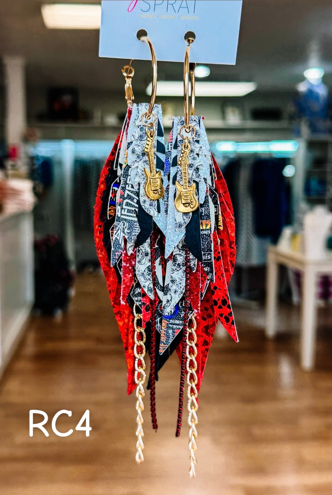 Jak Sprat Rocker Collection: Medium Mic Drop Dangles-Earrings-Dear Me Southern Boutique, located in DeRidder, Louisiana