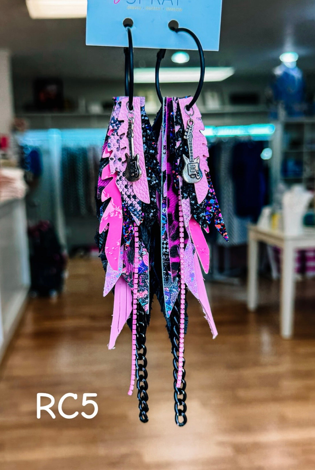 Jak Sprat Rocker Collection: Medium Mic Drop Dangles-Earrings-Dear Me Southern Boutique, located in DeRidder, Louisiana