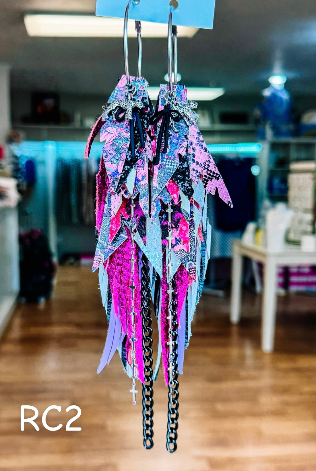 Jak Sprat Rocker Collection: Mega Mic Drop Dangles-Earrings-Dear Me Southern Boutique, located in DeRidder, Louisiana