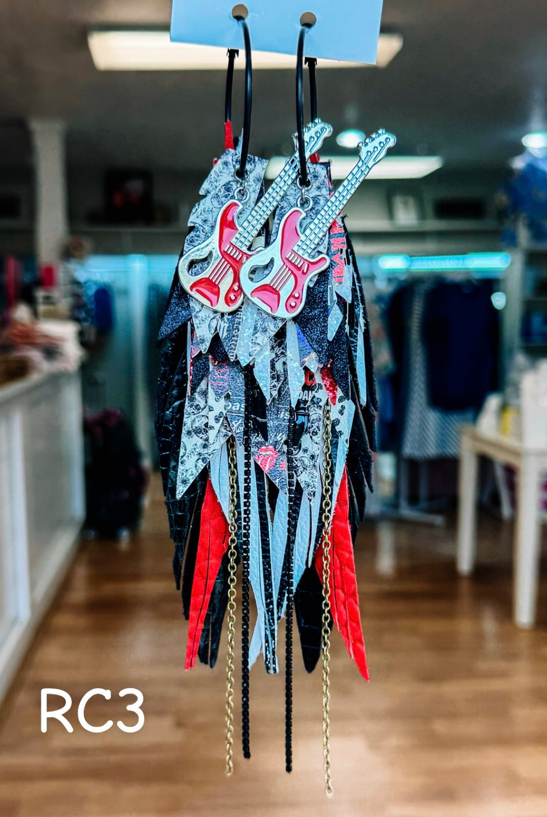 Jak Sprat Rocker Collection: Mega Mic Drop Dangles-Earrings-Dear Me Southern Boutique, located in DeRidder, Louisiana