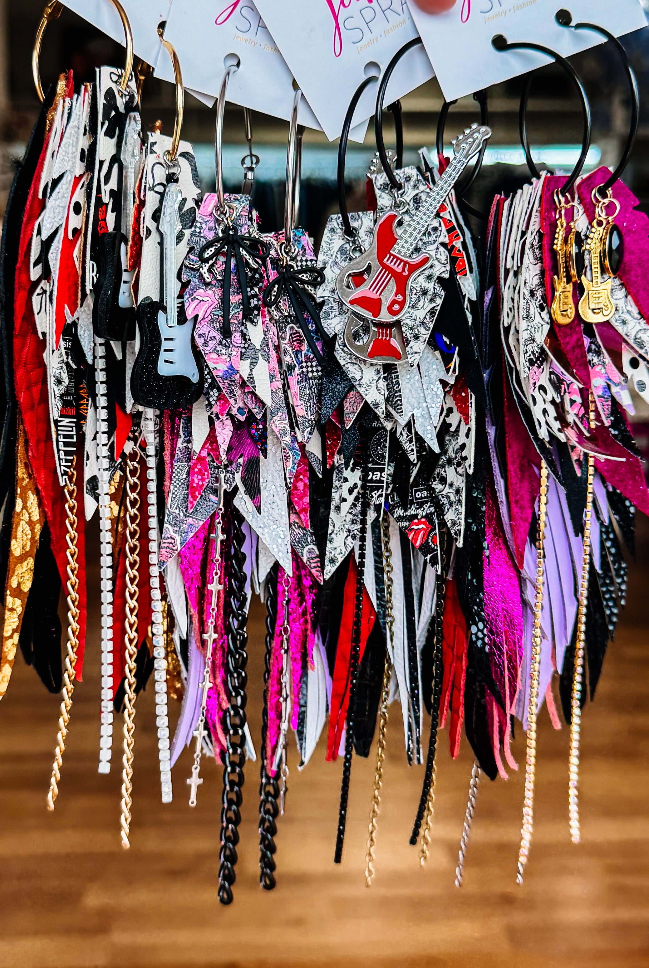 Jak Sprat Rocker Collection: Mega Mic Drop Dangles-Earrings-Dear Me Southern Boutique, located in DeRidder, Louisiana