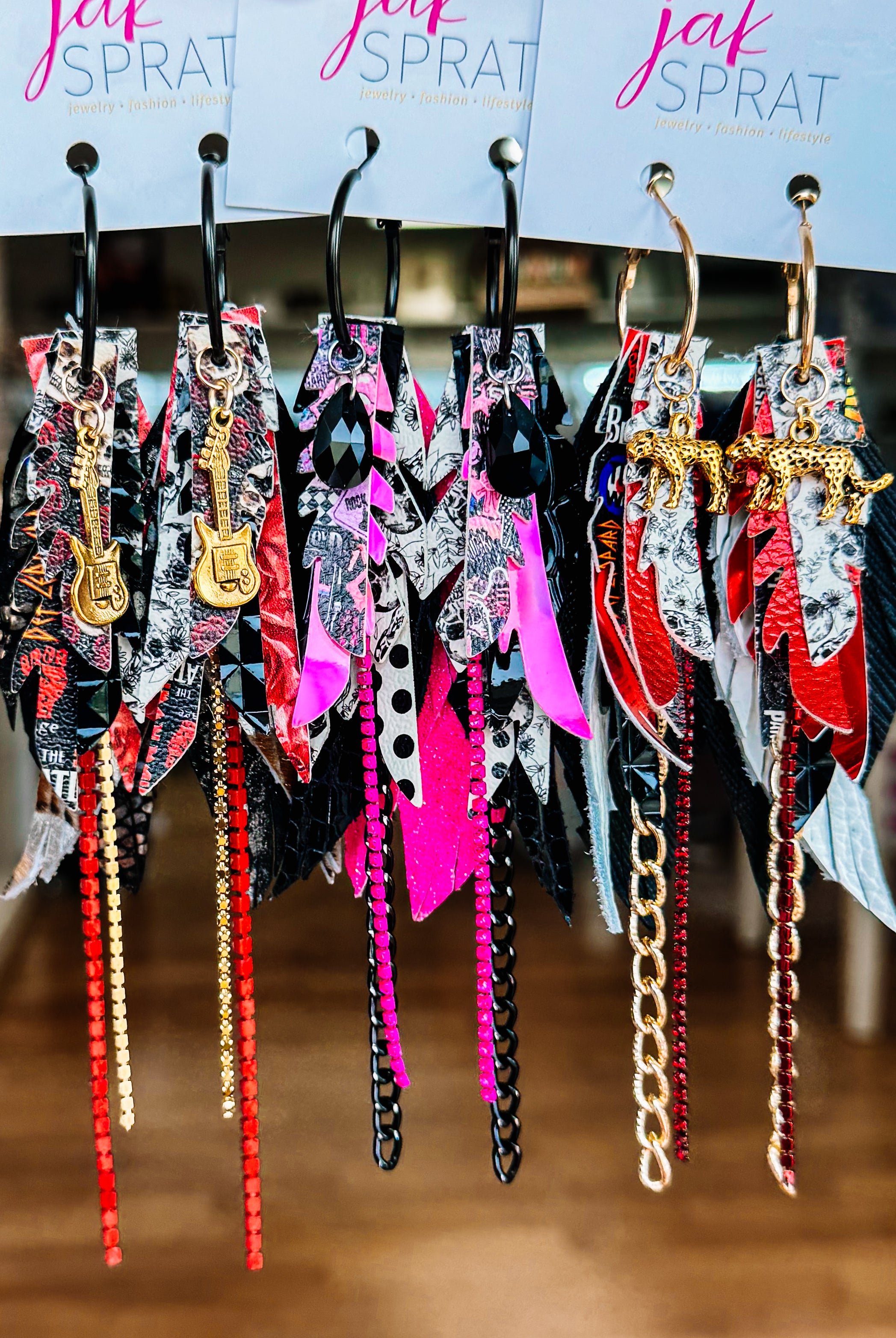 Jak Sprat Rocker Collection: Mini Mic Drop Dangles-Earrings-Dear Me Southern Boutique, located in DeRidder, Louisiana