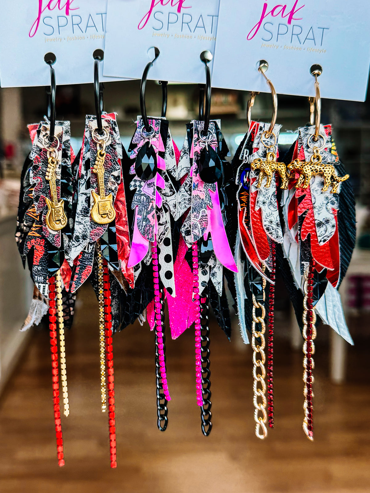 Jak Sprat Rocker Collection: Mini Mic Drop Dangles-Jewelry - Earrings-Dear Me Southern Boutique, located in DeRidder, Louisiana