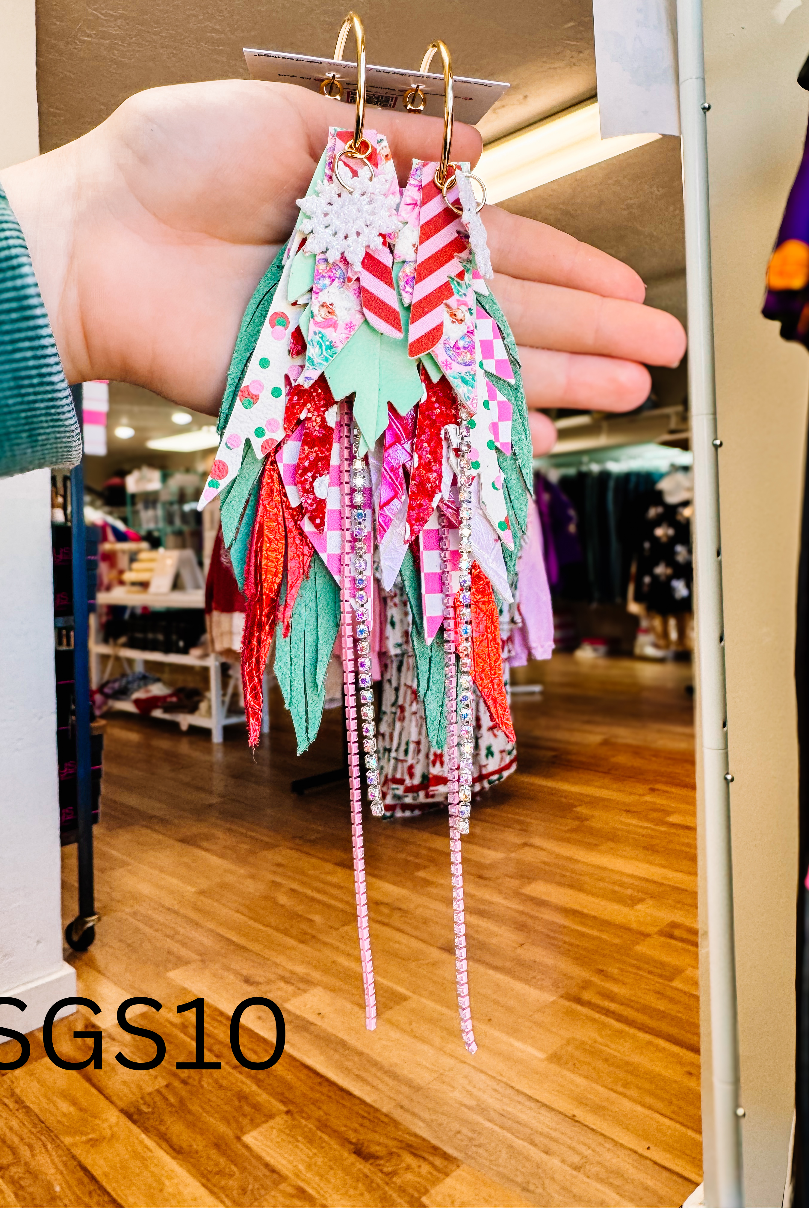 Jak Sprat Sleigh Girl Sleigh Collection: Medium Mic Drop Dangles-Earrings-Dear Me Southern Boutique, located in DeRidder, Louisiana