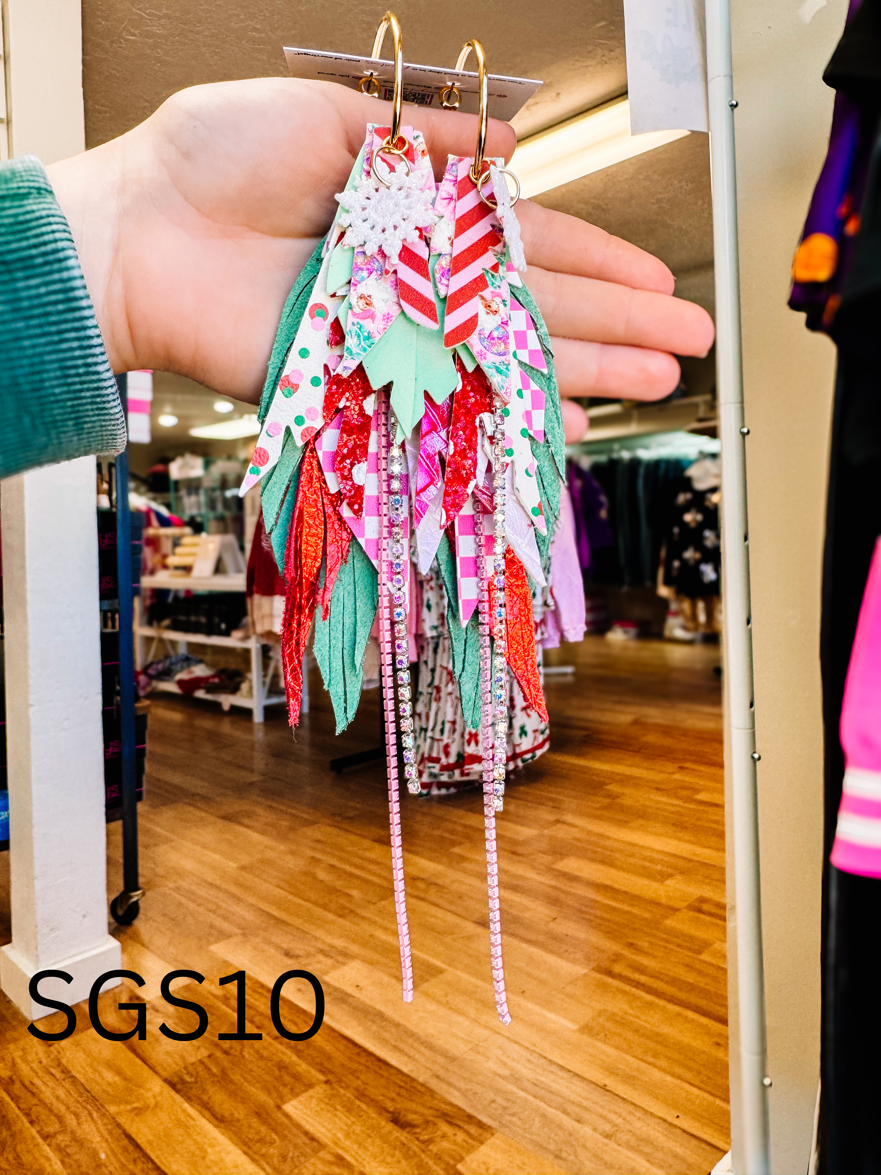 Jak Sprat Sleigh Girl Sleigh Collection: Medium Mic Drop Dangles-Earrings-Dear Me Southern Boutique, located in DeRidder, Louisiana