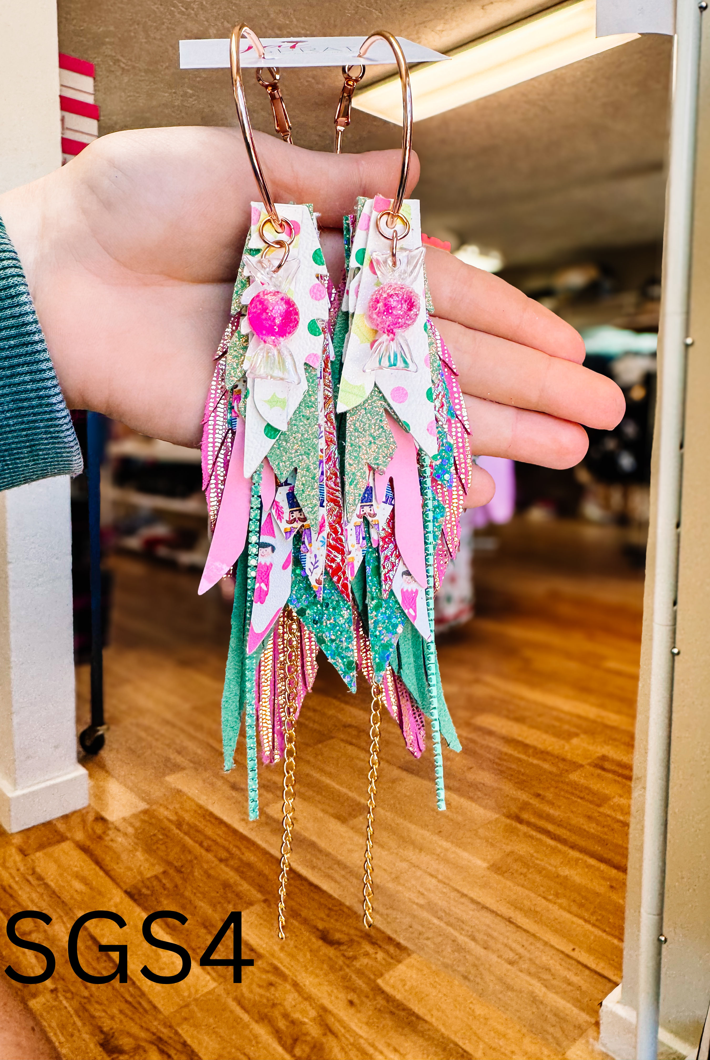 Jak Sprat Sleigh Girl Sleigh Collection: Medium Mic Drop Dangles-Earrings-Dear Me Southern Boutique, located in DeRidder, Louisiana