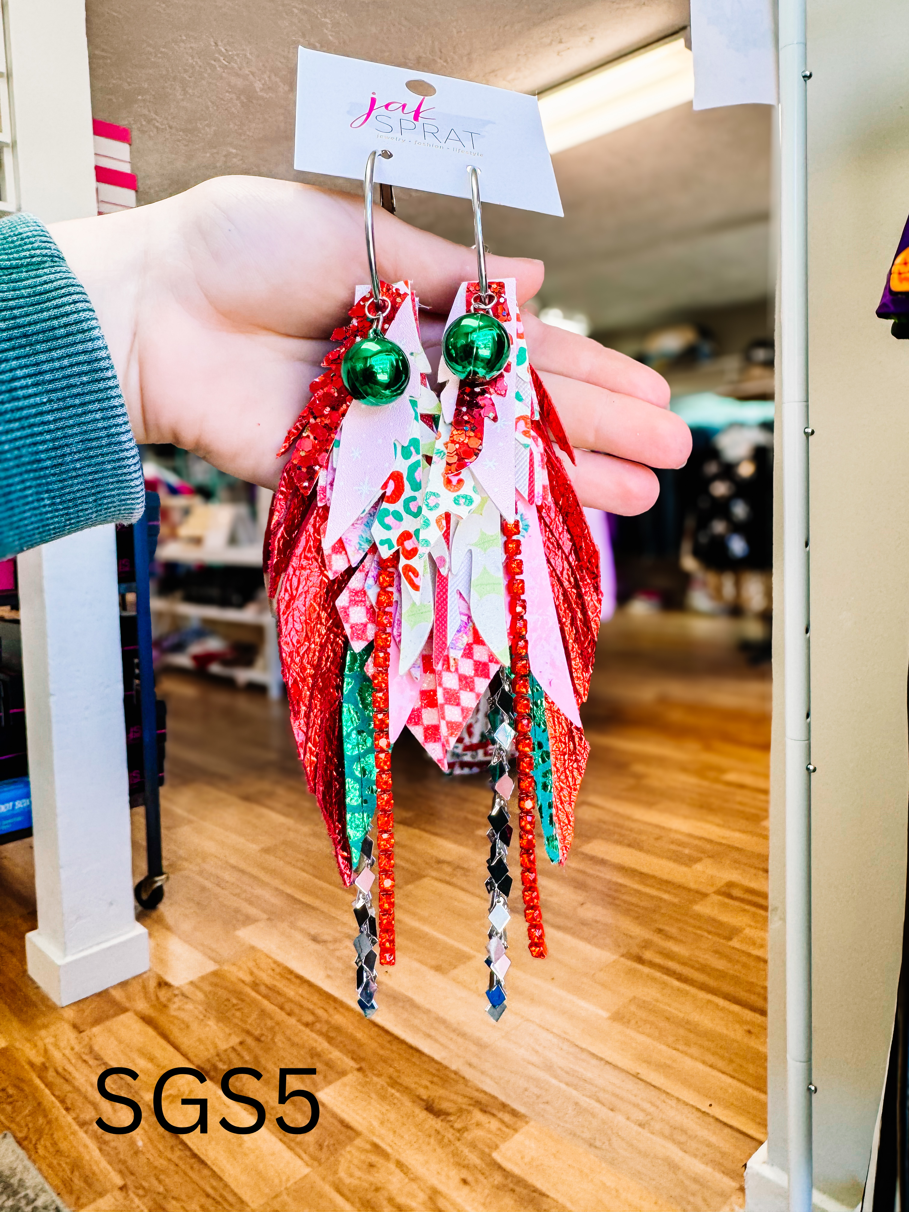 Jak Sprat Sleigh Girl Sleigh Collection: Medium Mic Drop Dangles-Earrings-Dear Me Southern Boutique, located in DeRidder, Louisiana