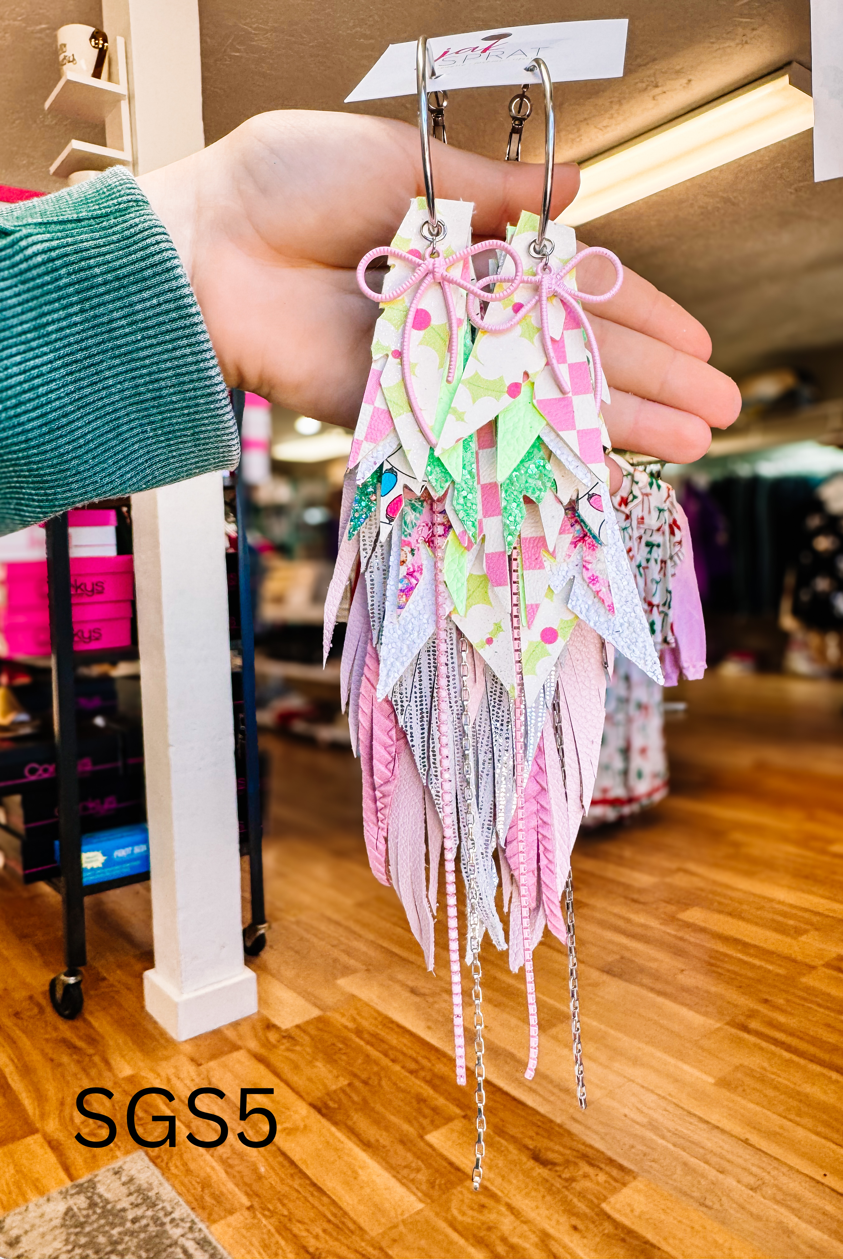 Jak Sprat Sleigh Girl Sleigh Collection: Mega Mic Drop Dangles-Earrings-Dear Me Southern Boutique, located in DeRidder, Louisiana