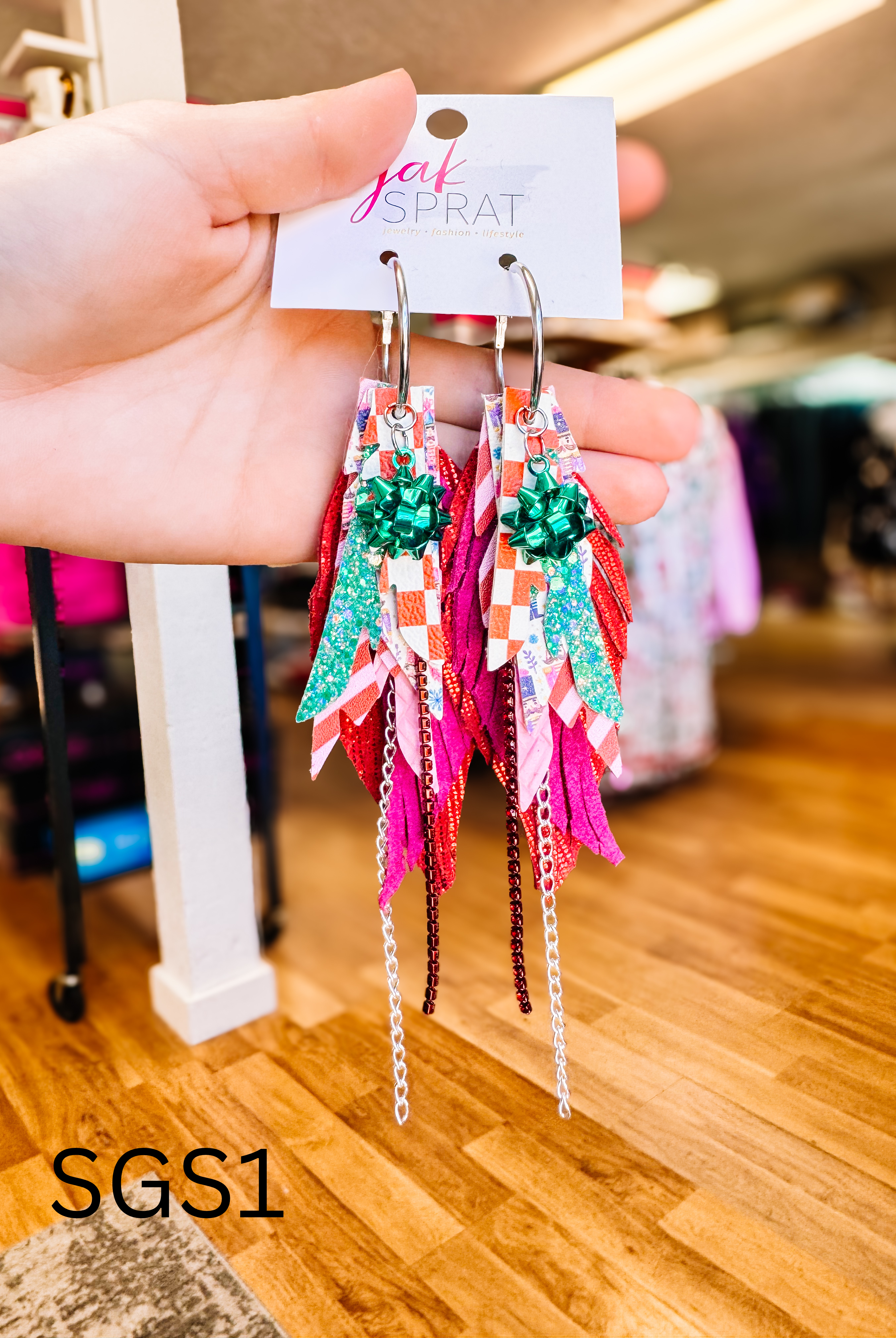 Jak Sprat Sleigh Girl Sleigh Collection: Mini Mic Drop Dangles-Earrings-Dear Me Southern Boutique, located in DeRidder, Louisiana