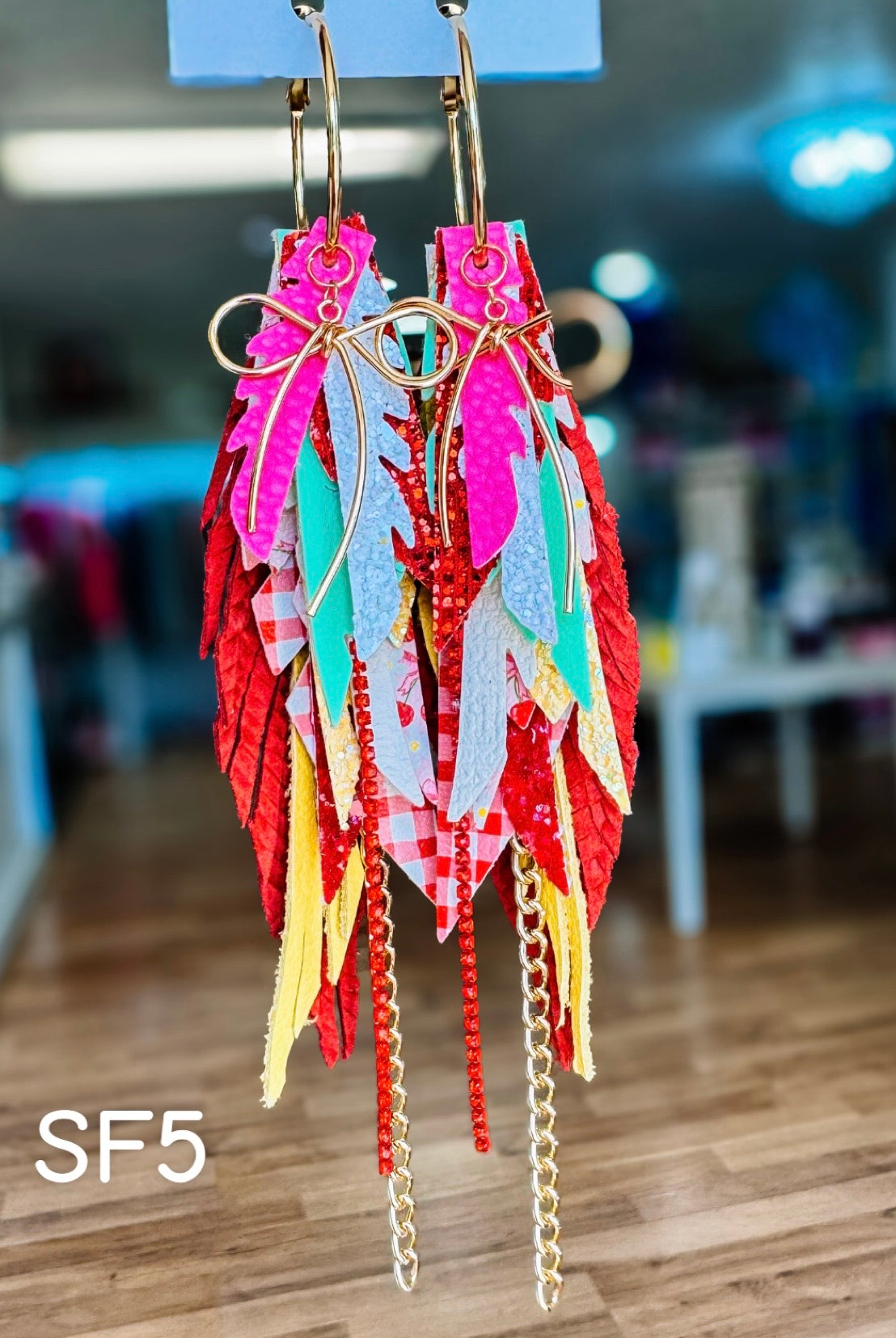 Jak Sprat Strawberry Fields Collection: Medium Mic Drop Dangles-Earrings-Dear Me Southern Boutique, located in DeRidder, Louisiana