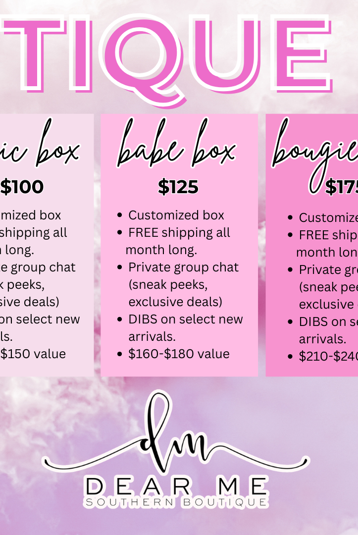 June Dear Me Boutique Boxes-Boutique Box-Dear Me Southern Boutique, located in DeRidder, Louisiana